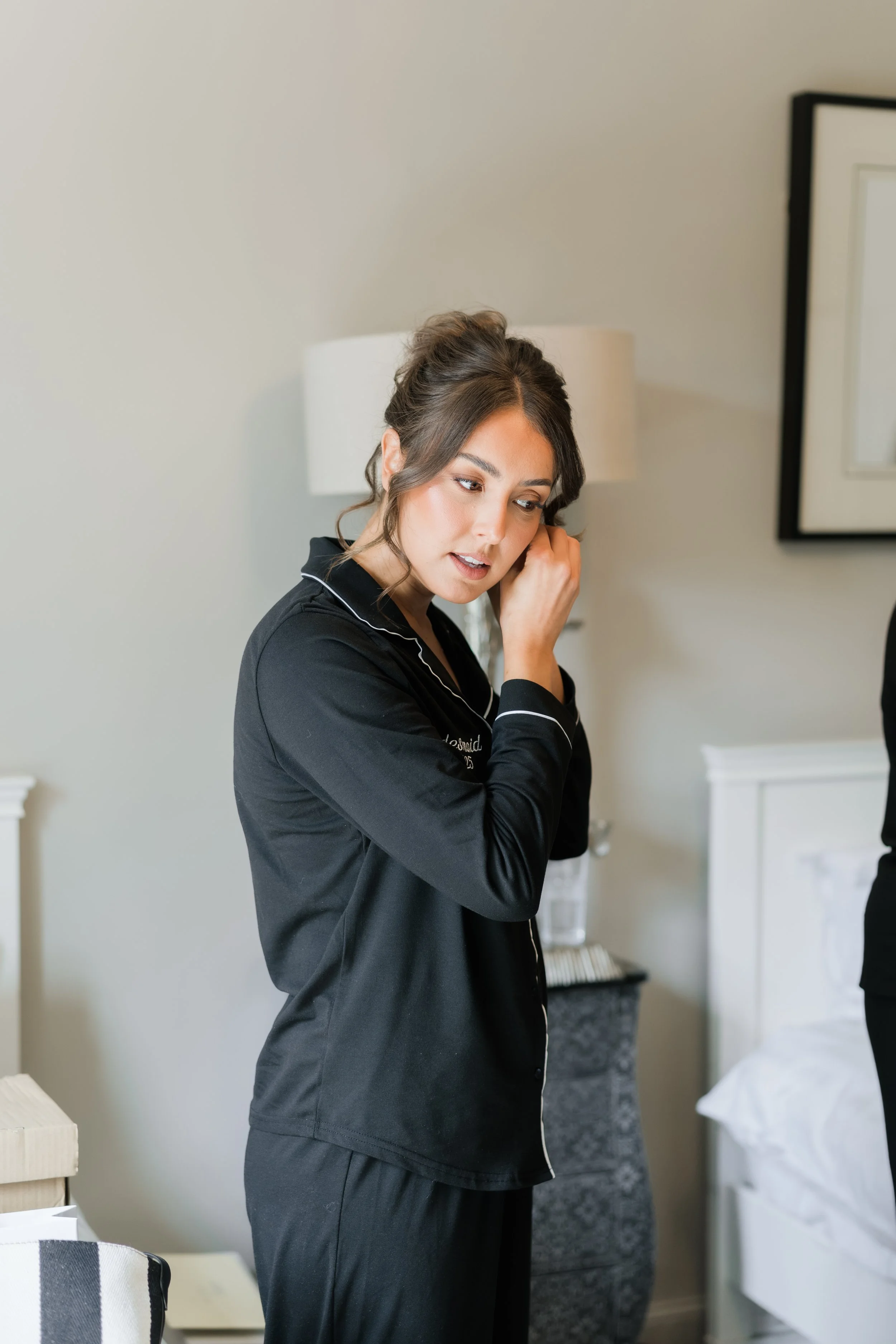 Bridal preparations captured in a relaxed, documentary style — a quiet start to the day’s celebrations