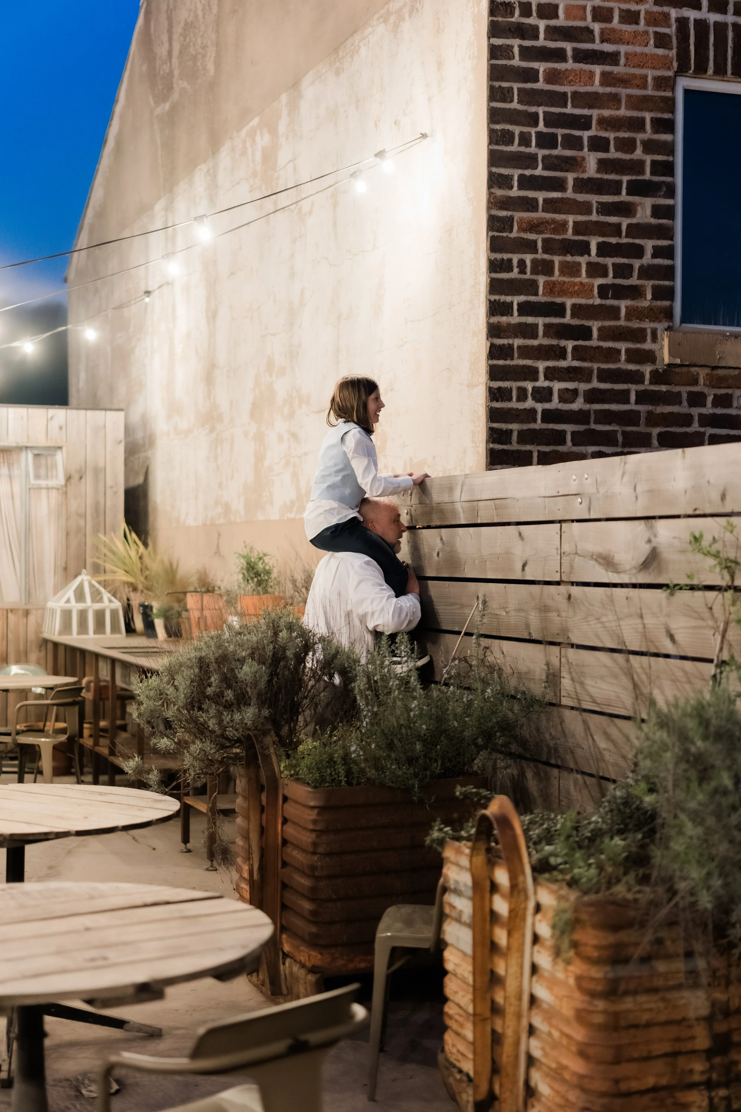 Guests on the terrace at The Mowbray wedding reception