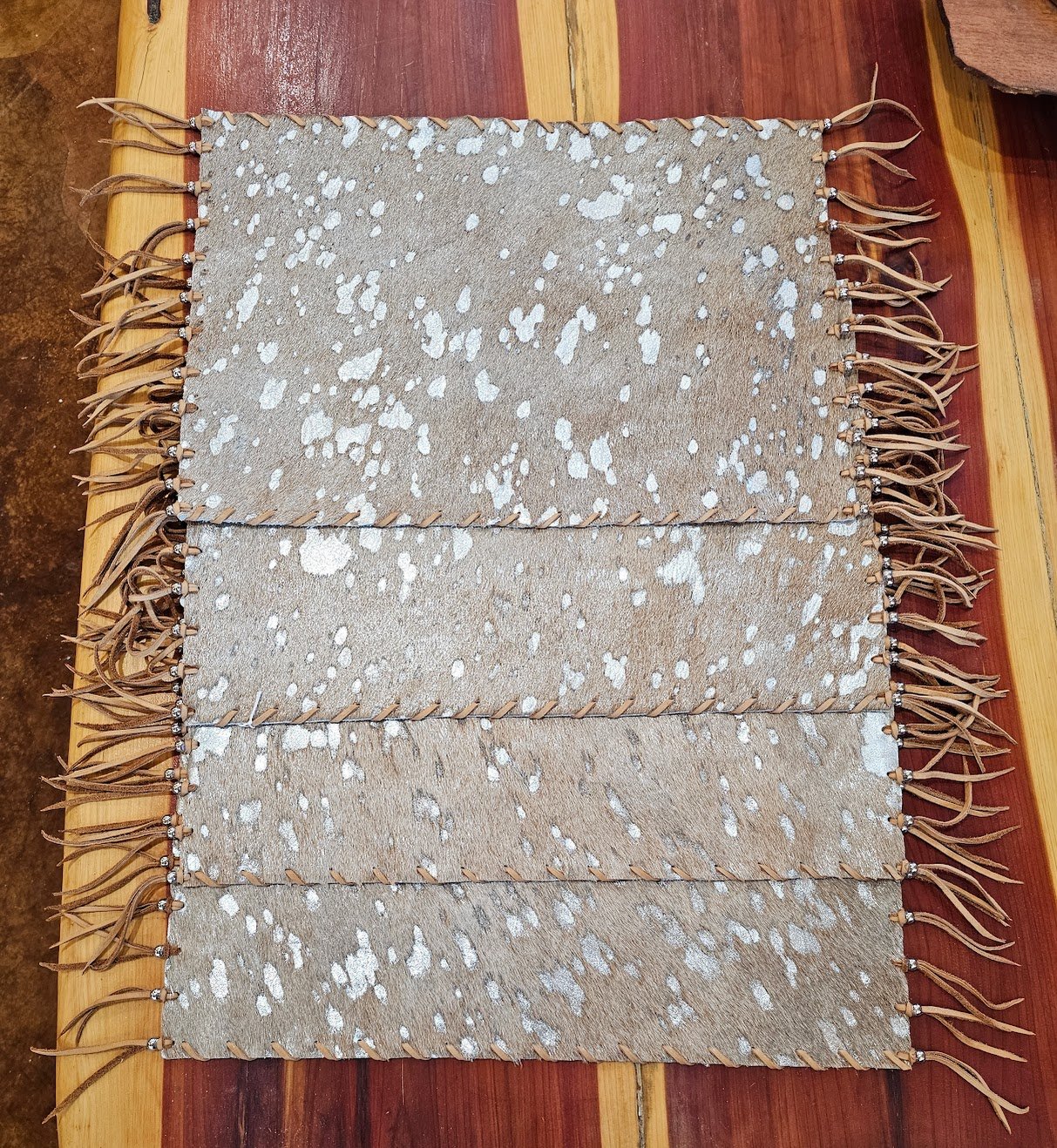 4 Placemats Acid wash silver/Taupe