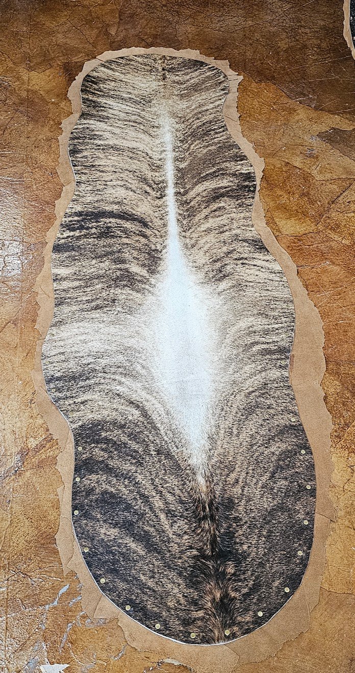 Cowhide brindle table runner