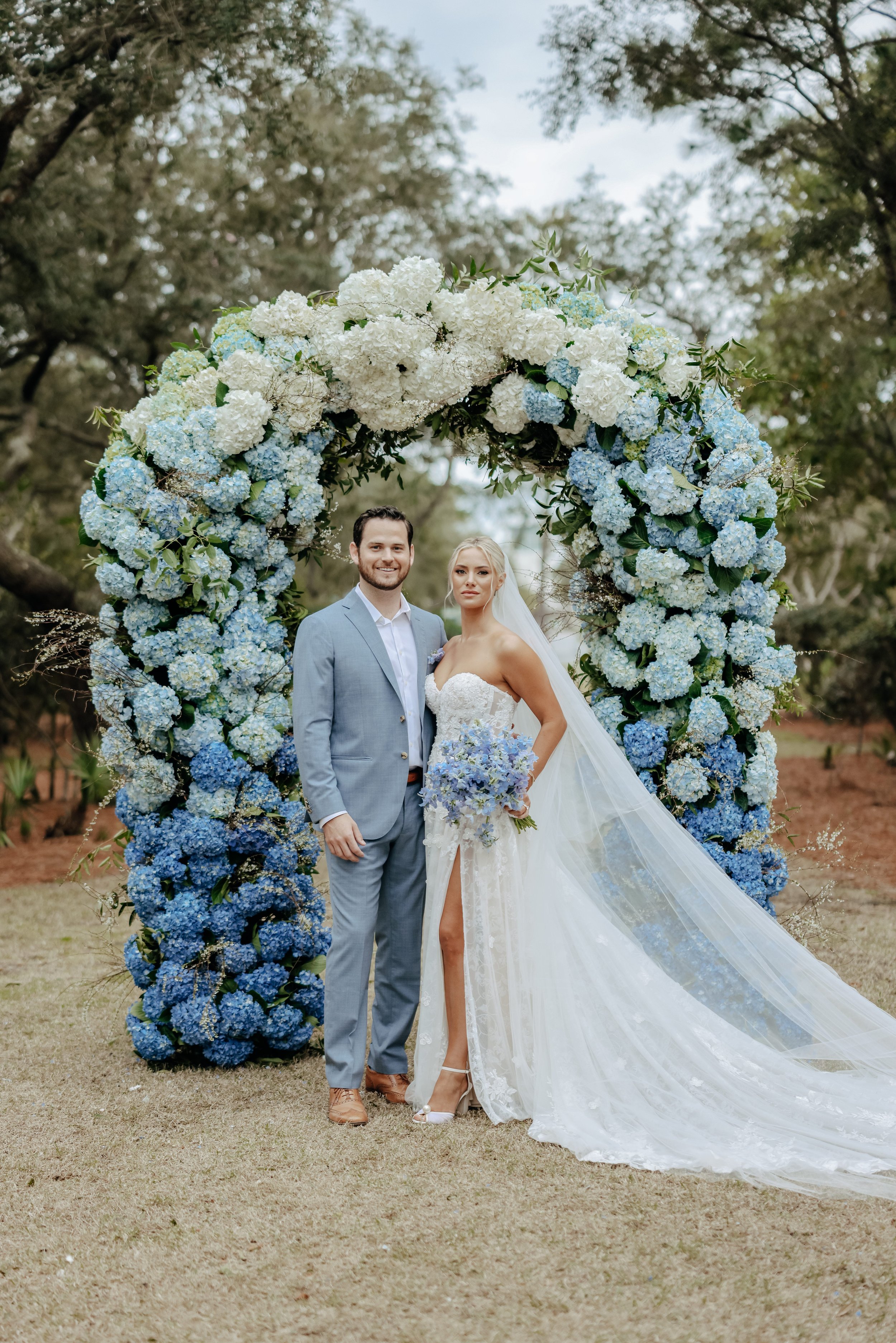 Hydrangea wedding arch