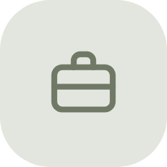 Icon of a briefcase or bag on a light background