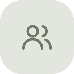Icon of two people, one in front and one in back, representing a user profile or account.
