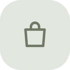 Outline of a shopping bag icon.