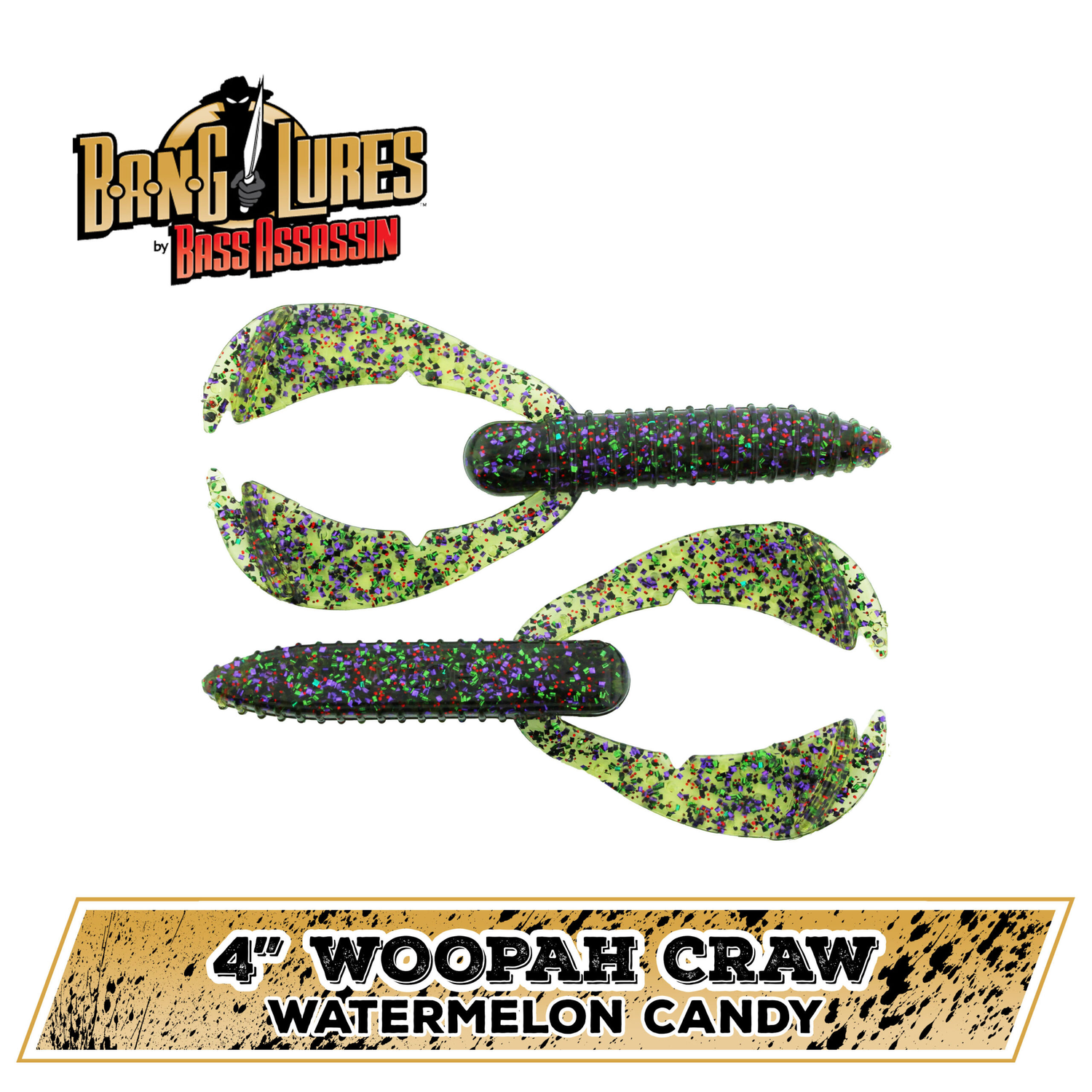 Bass Assassin Woopah Craw 4" 7 count Watermelon Candy  The Warehouse at  Shady Grove