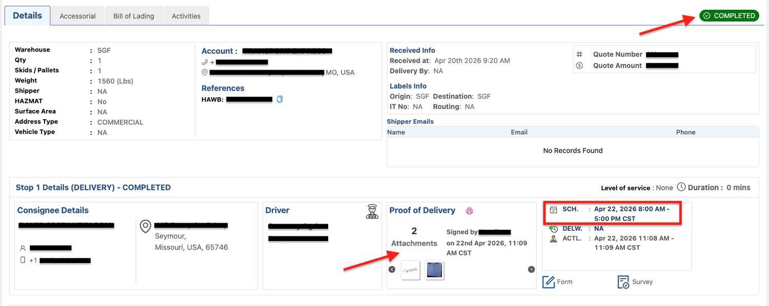 Tracking — LK Transport LLC
