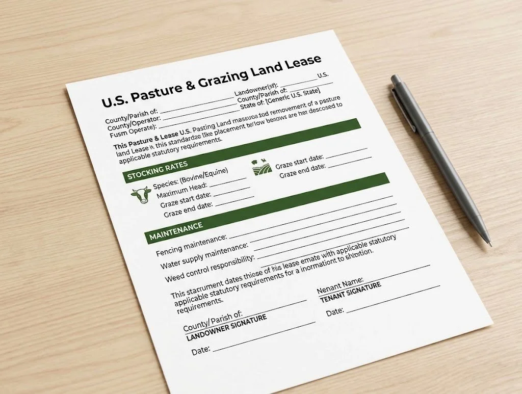 Pasture Lease Agreement Ohio from Oaken