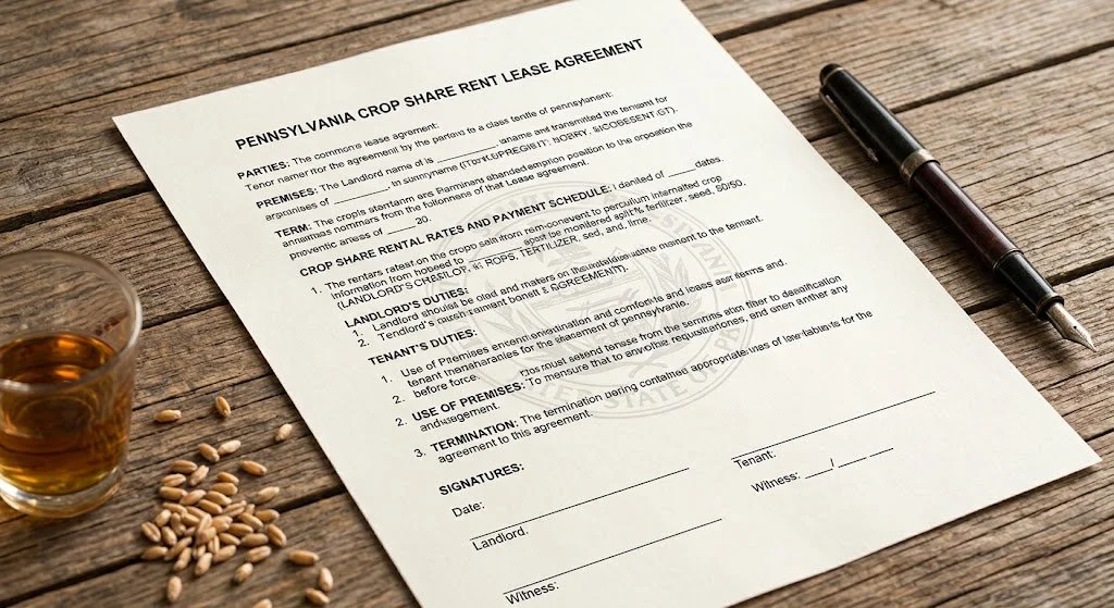 Pennsylvania Crop Share Rent Lease Agreement