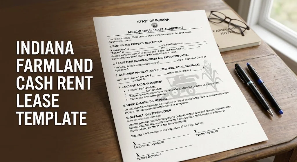 Indiana cash farm lease agreement document