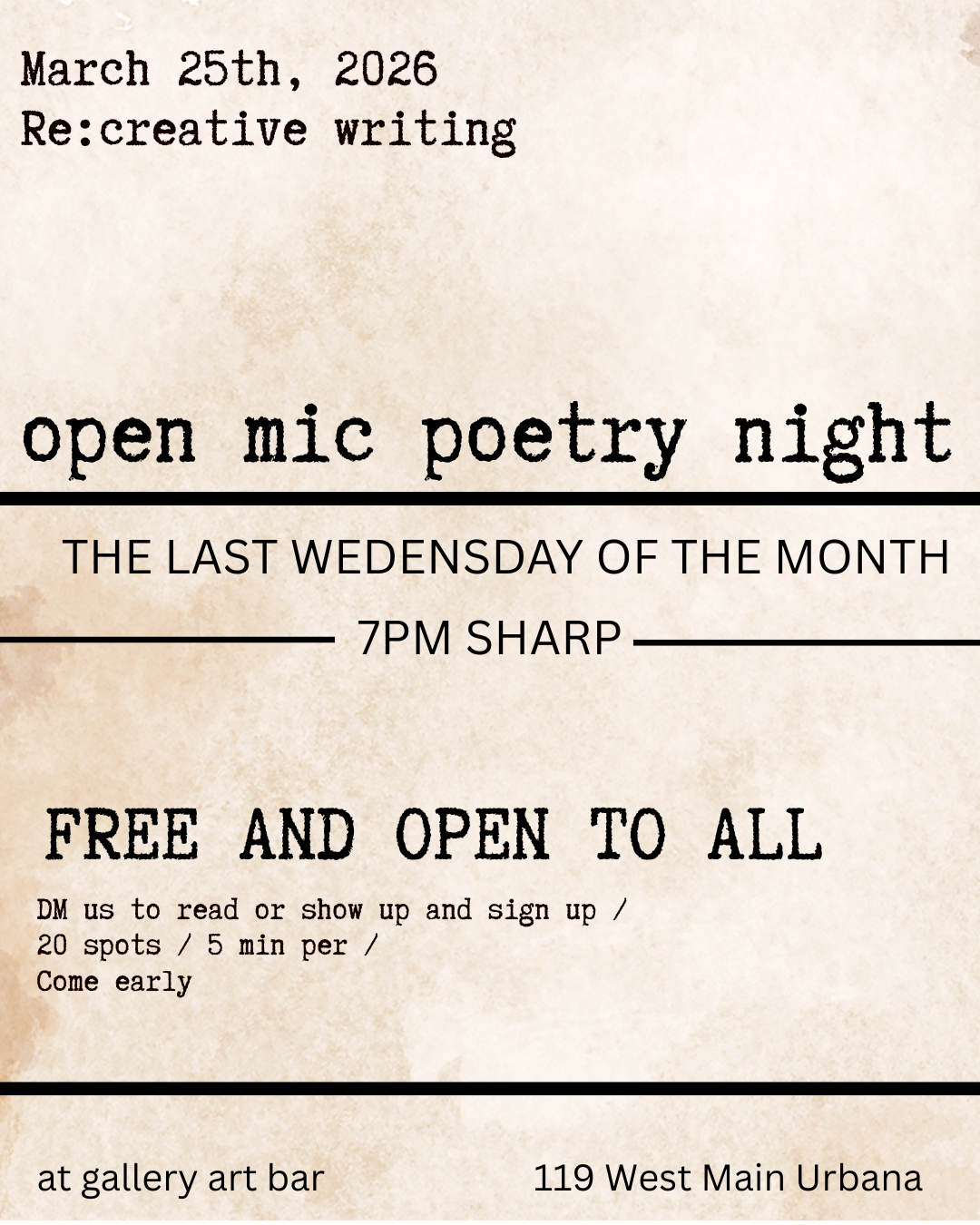 Open Mic Poetry Night