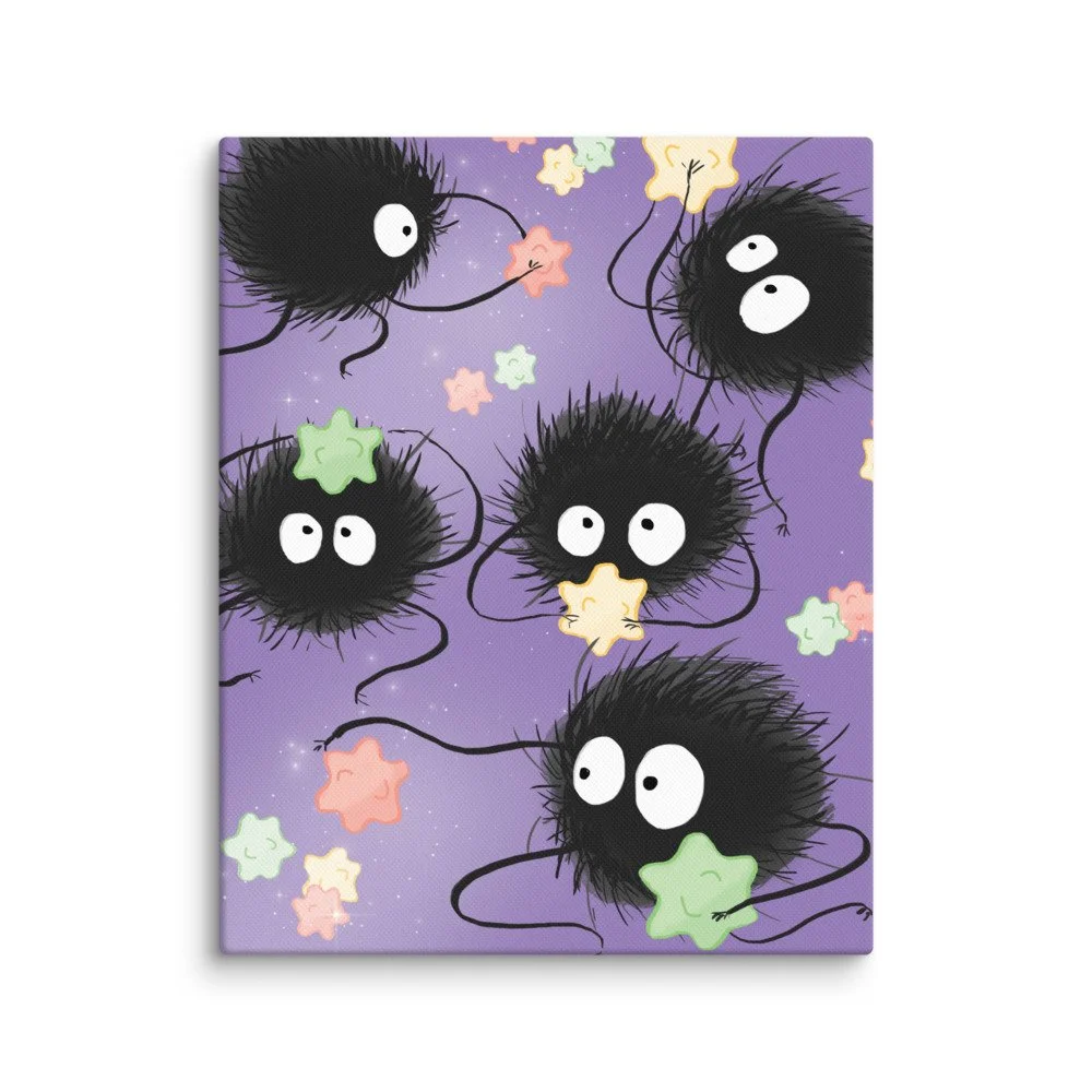 Soot Sprites Canvas Art Print — Shlii Kawaii Handmade Plush Toys