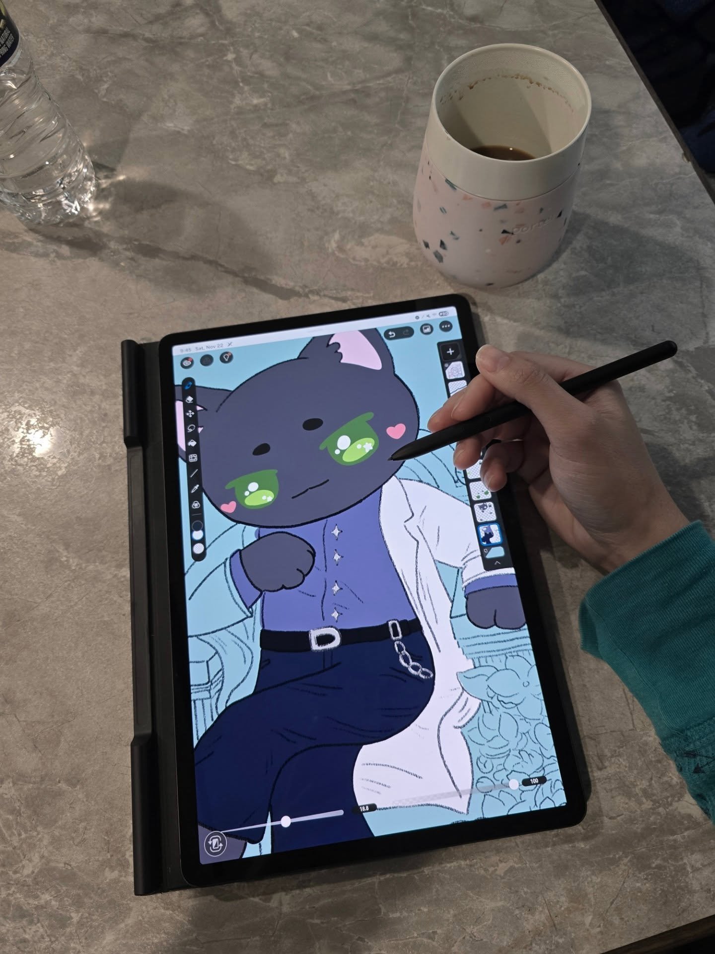 Drawing Zayne's collectible card for my Love and Deepspace Kitty Cards enamel pin Kickstarter that is currently running. We're getting close to 50% funding! Swipe to see some of the Reward Tiers available 💖