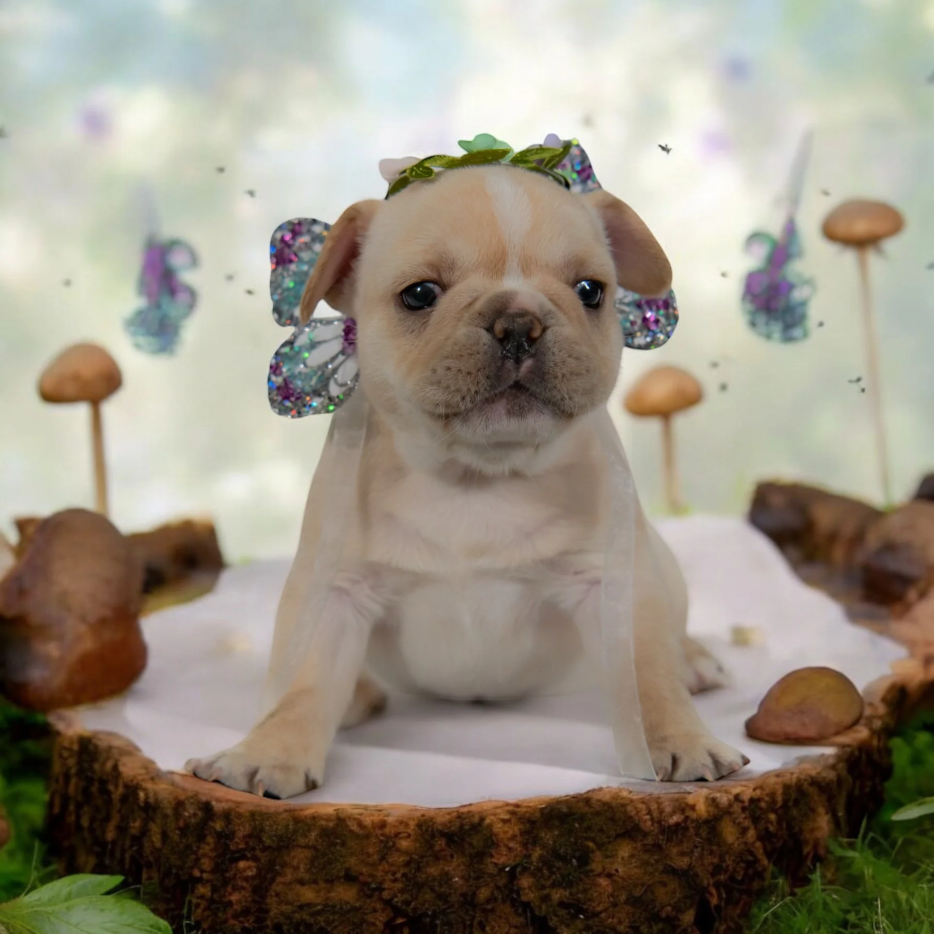 Bacardi during our frenchie fairy forrest shoot!