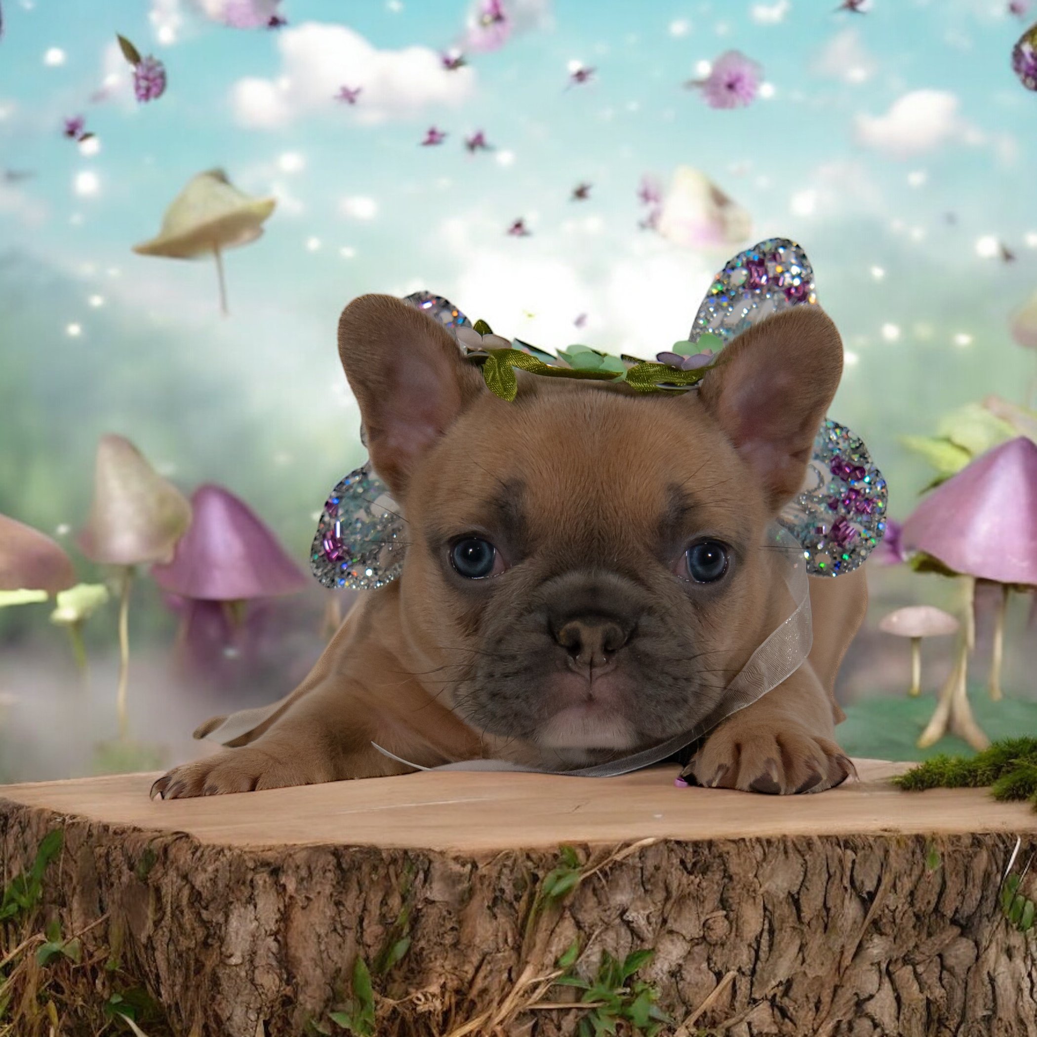Malibu during our frenchie fairy forrest shoot!