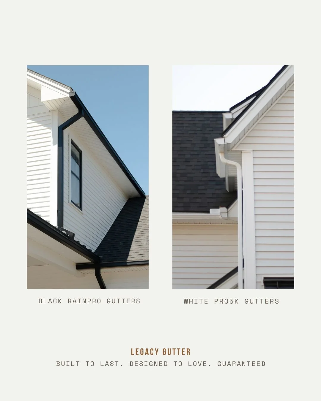 Black or white? 🖤🤍

Gutter color changes the whole look of a home. Black seamless gutters gives a crisp, modern line that frames the roof, and white seamless gutters sit quietly against classic New England trim. Both are formed seamless and fitted 