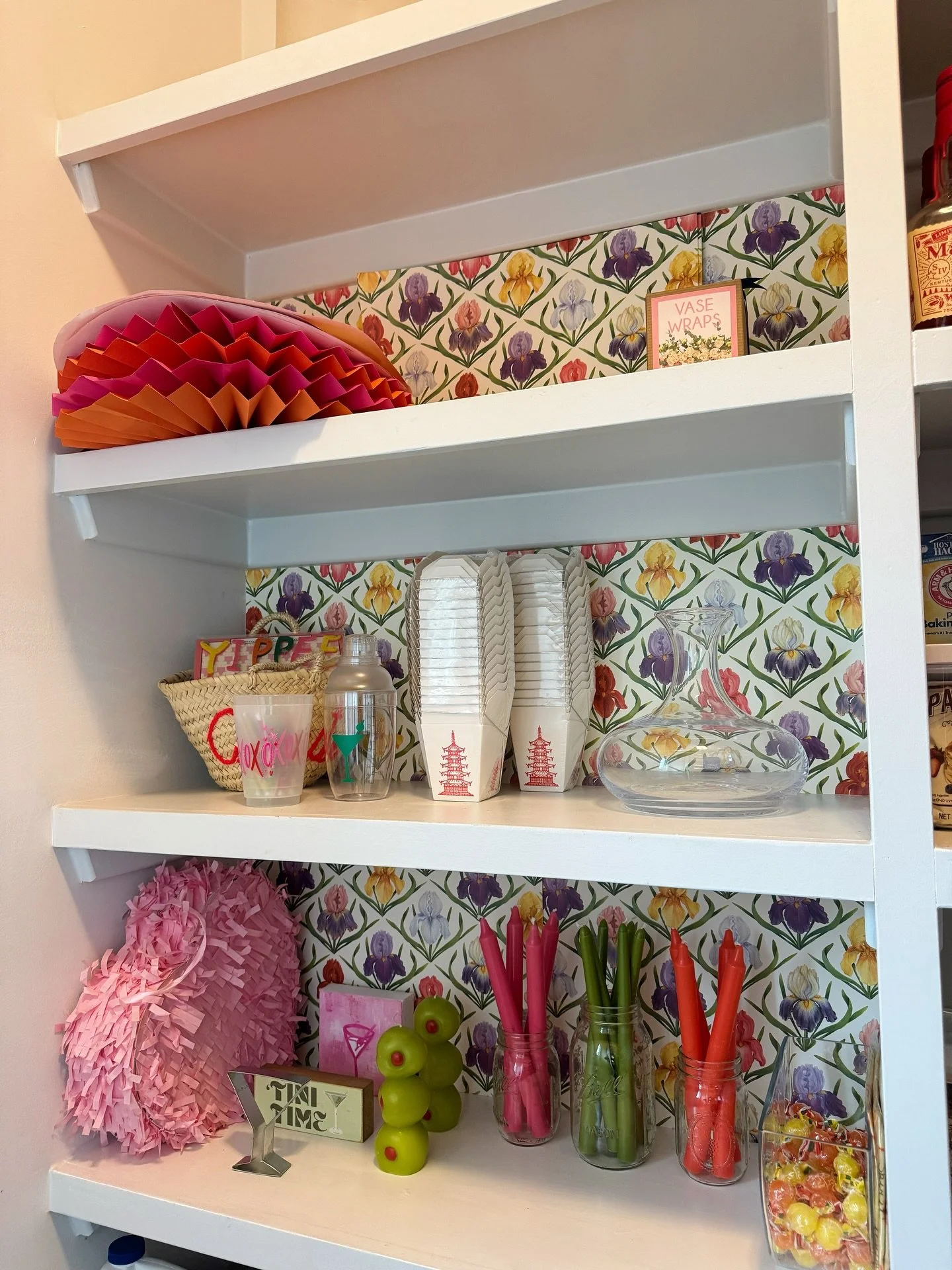 My hosting closet (minus a lot that hadn&rsquo;t been added yet lol)!

Forgot to give this a permanent spot and with the holidays coming up it only felt right. 

Is this extra and unnecessary? Absolutely. Do I smile every time I walk into my pantry. 