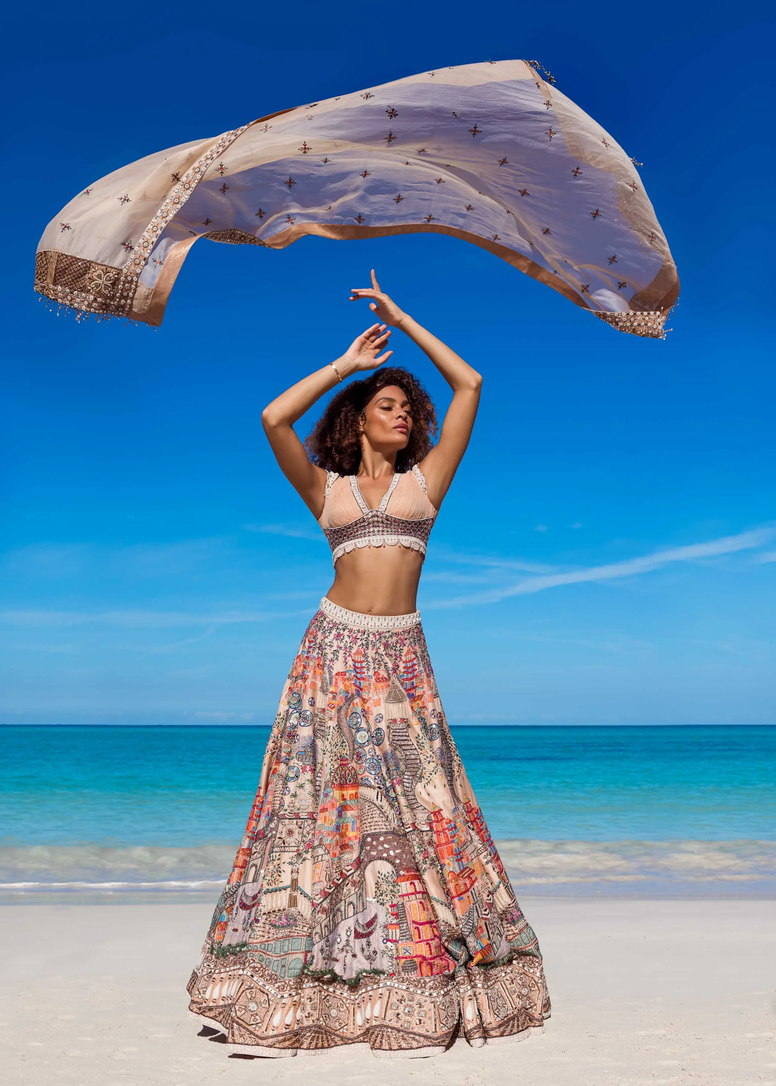 Bridal photography wedding gown photography in The Bahamas by Robyn Damianos, Supria Munjal VOGUE campaign