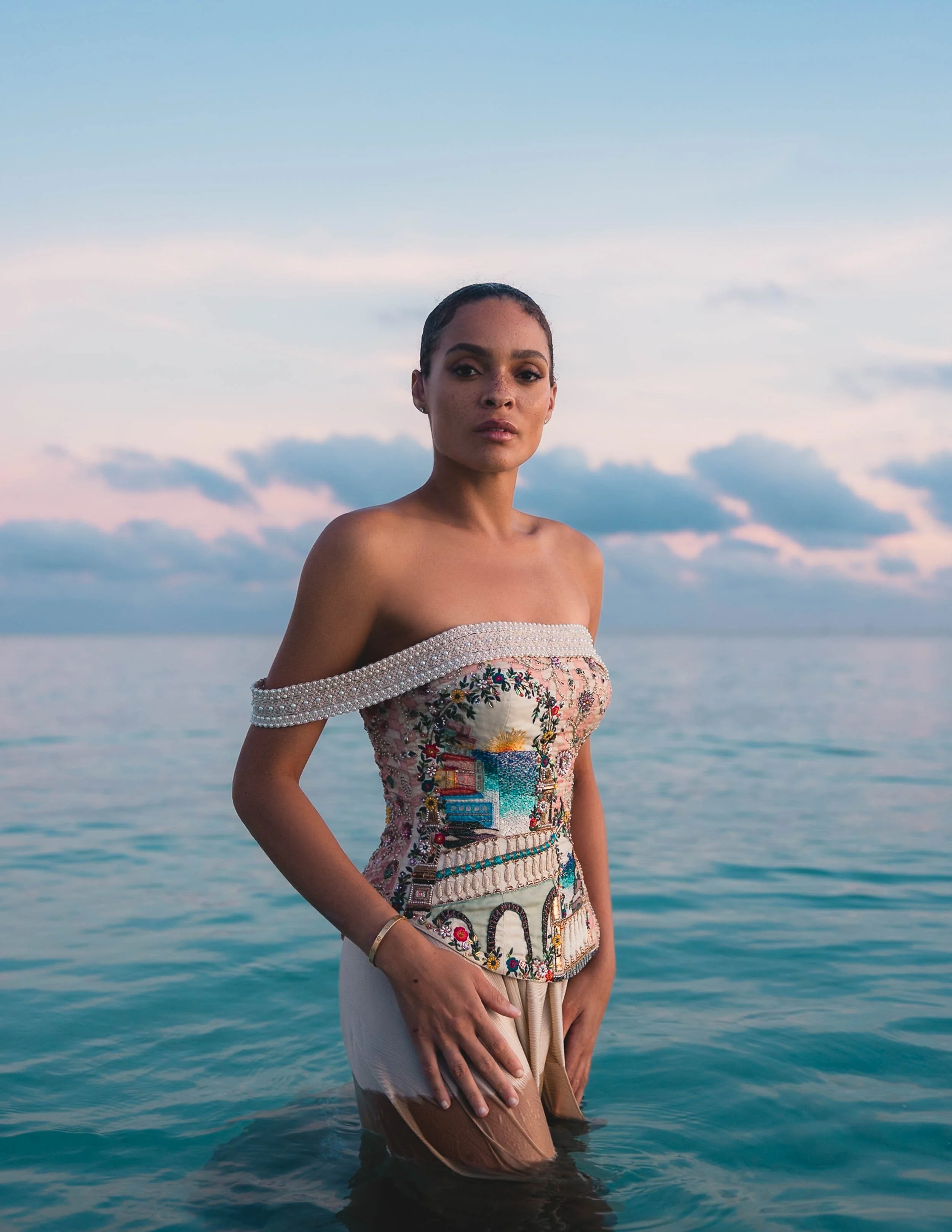 Caribbean fashion photography in The Bahamas by Robyn Damianos with model Sienna Evans