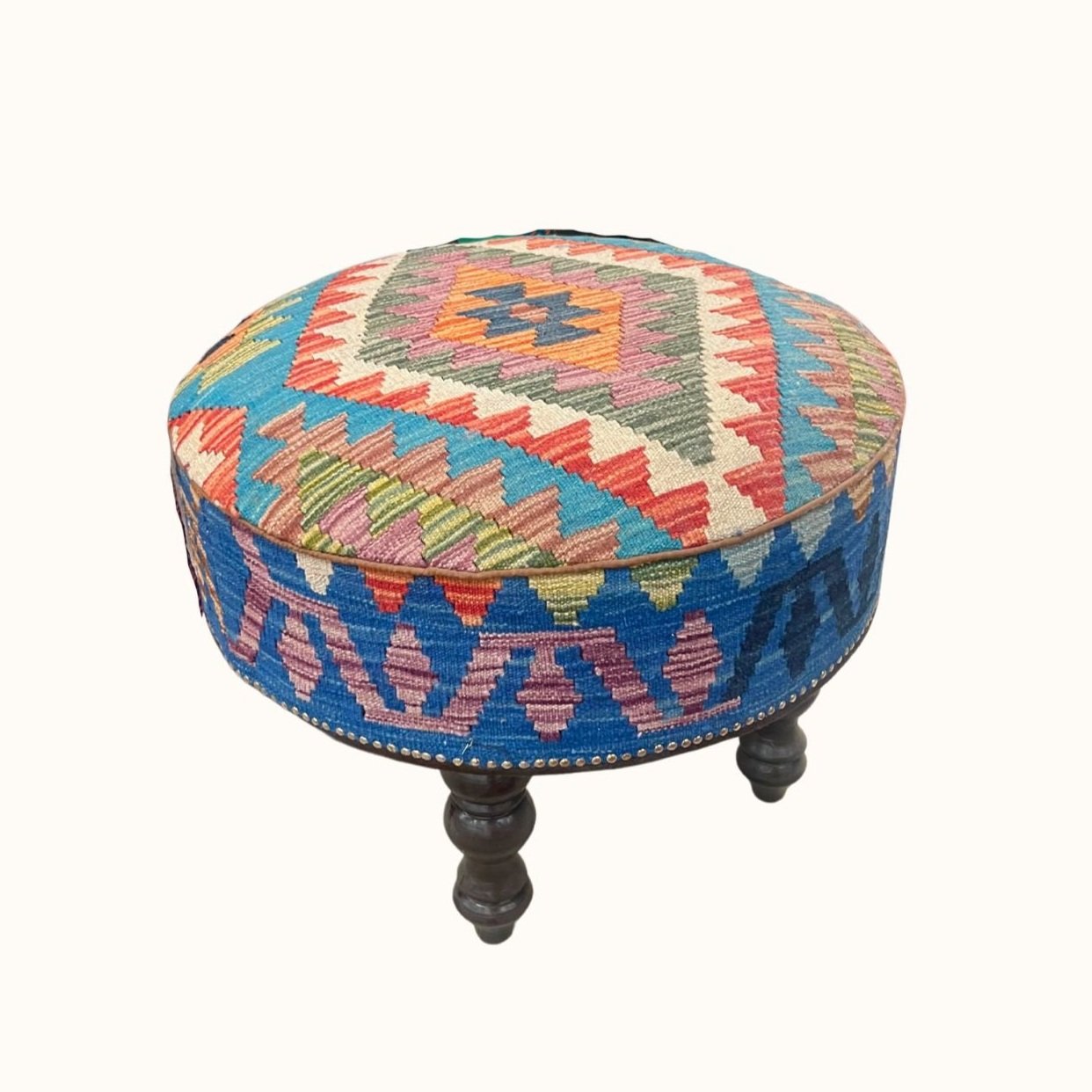 Upholstered Boho Ottoman