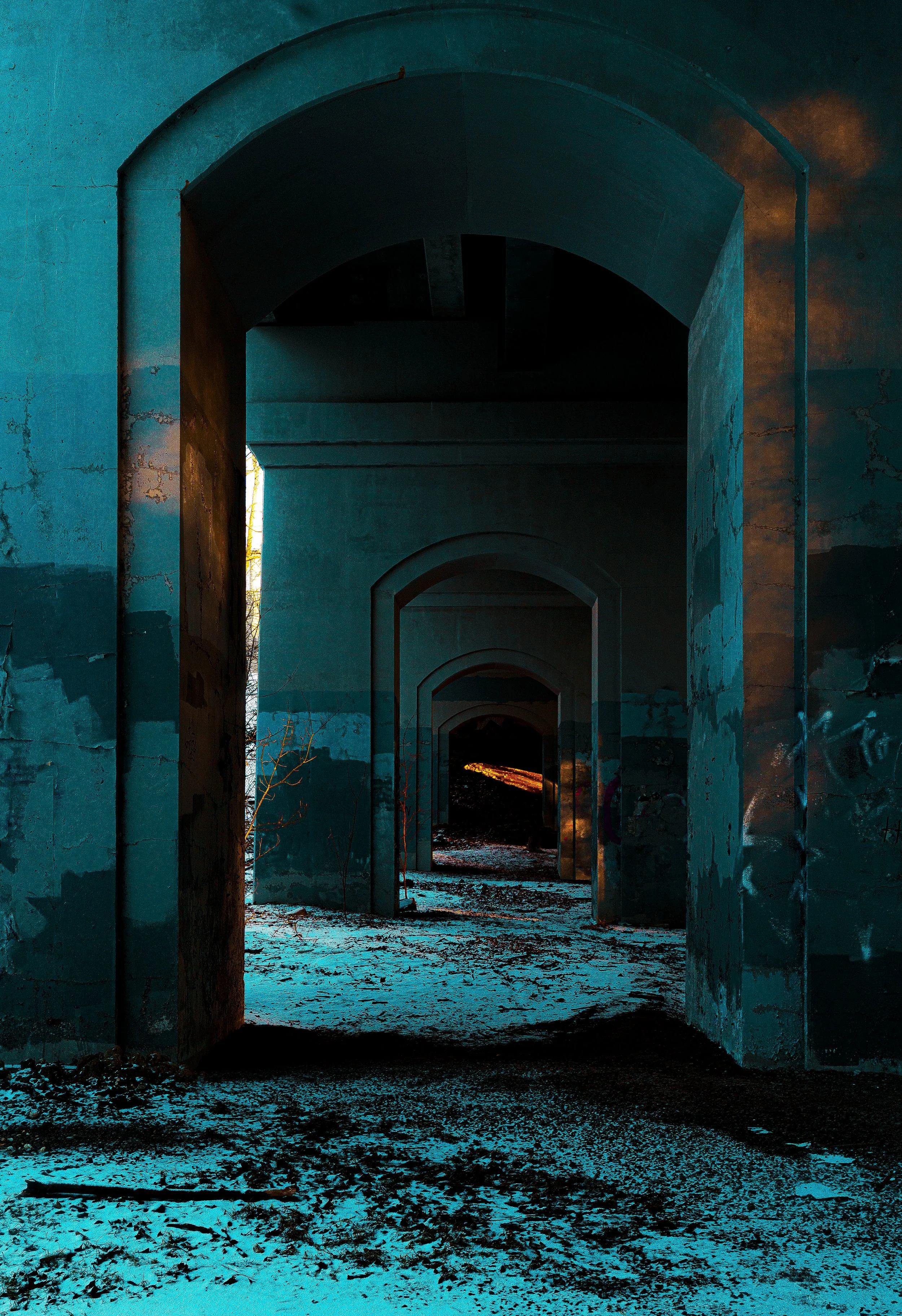 FINE ART Mount Pleasant Bridge Arches w Sun Rays in Winter TORONTO 2024.jpg