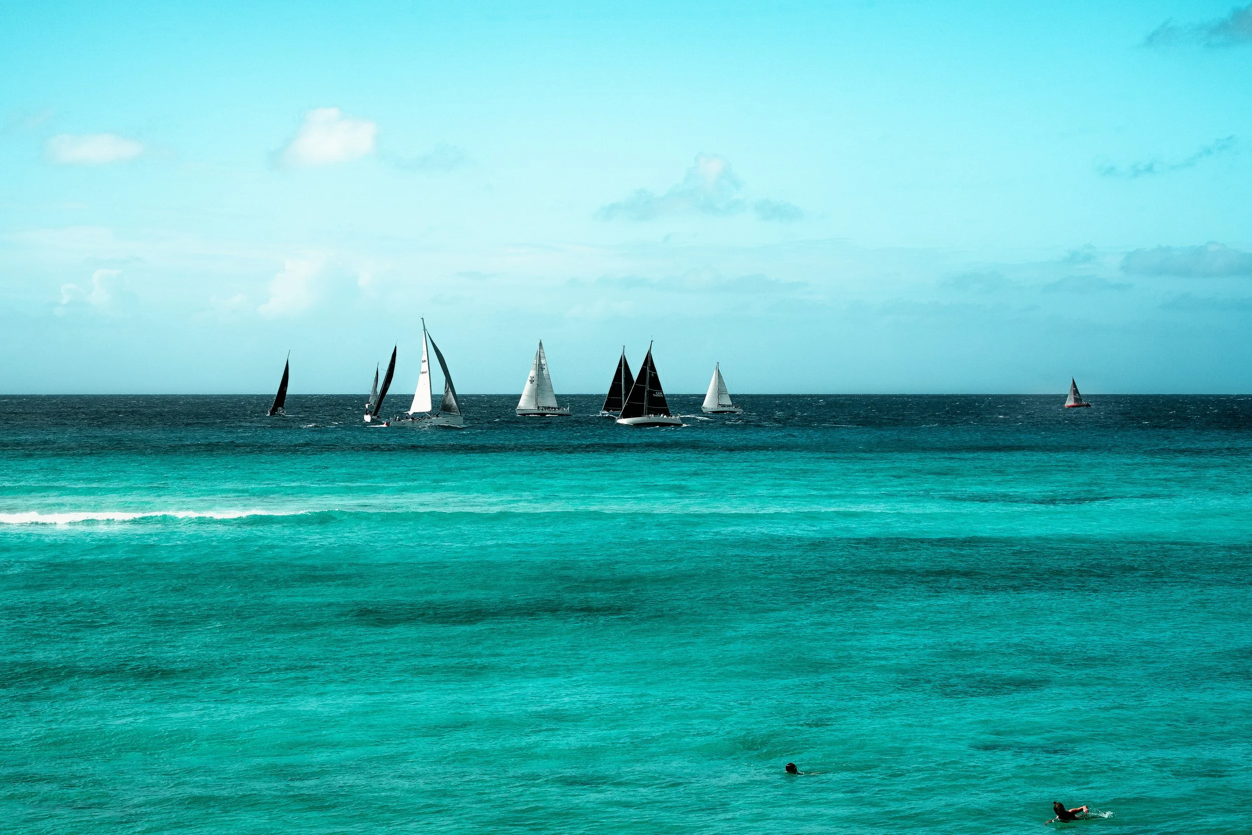 TRAVEL Worthing Sailboats w Swimmers BARBBADOS 2025.jpg