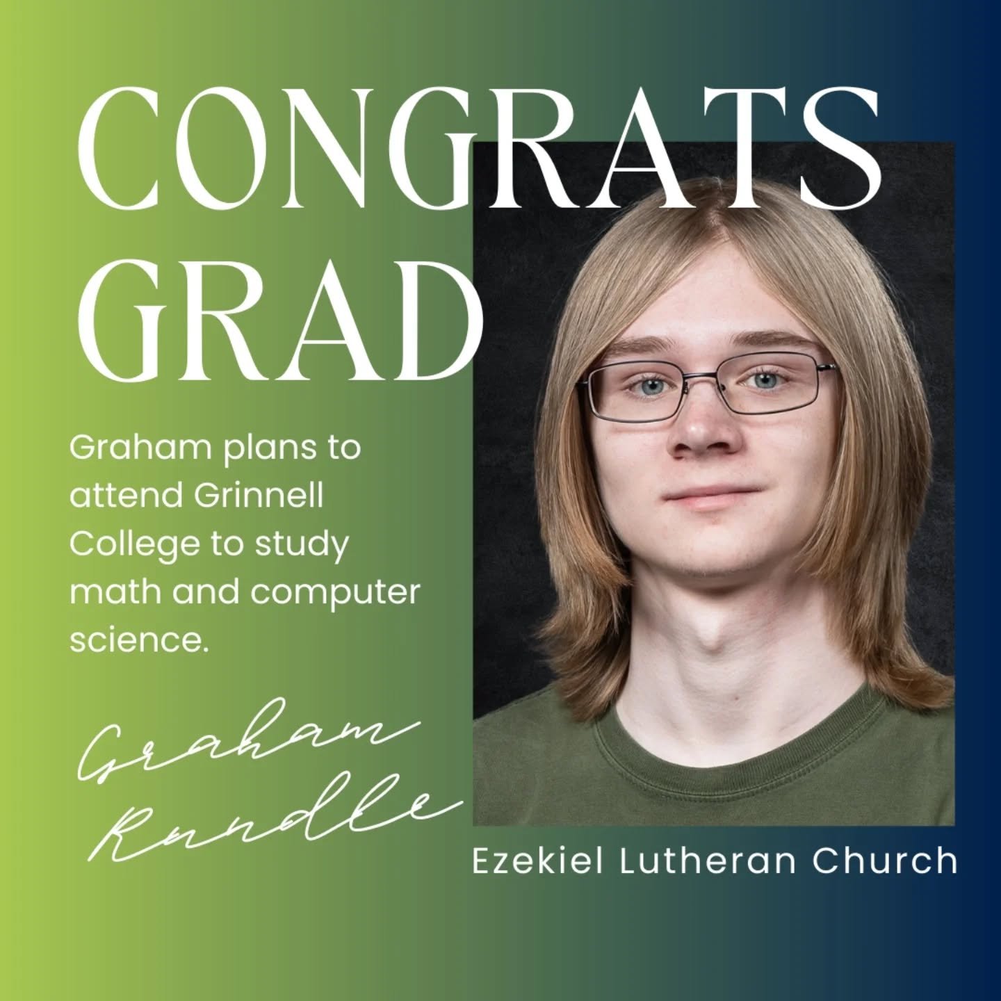 🎉 Check out another fabulous high school graduate!
🧮Graham plans to attend Grinnell College to study math and computer science.🖥️
#EzekielSeniors
#ClassOf2025
#FaithJourney
#SeniorSpotlight
#ProudChurchFam
#MilestoneMoments