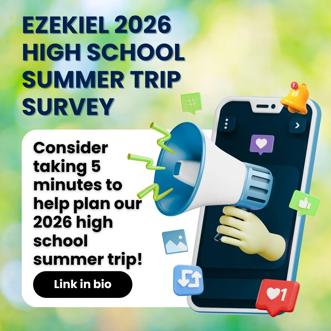 π£ We’re already dreaming about our 2026 High School Summer Trip!
Help us plan by taking 5 minutes to fill out our survey π Your input will help shape an unforgettable experience π
π Link in bio
#EzekielYouth #SummerTrip #HighSchoolMinist