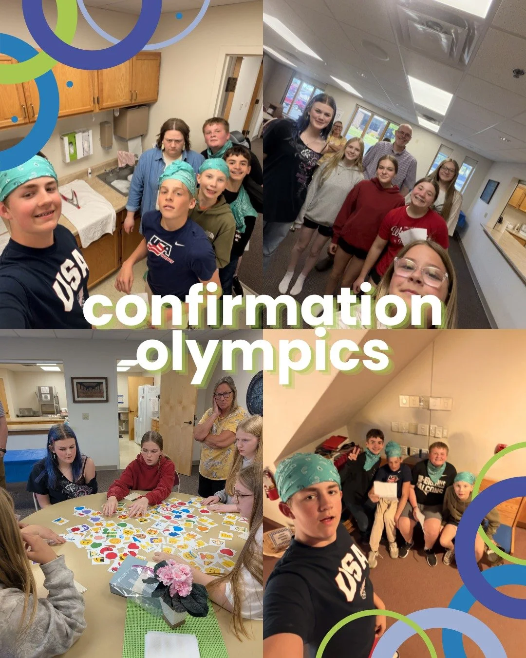 🏅A few weeks removed but here's some highlights from our final evening of Confirmation: Olympics style! 

⛪Students competed in events related to Luther's Small Catechism: the 10 Commandments, Lord's Prayer, and Apostle's Creed. Such a fun way to en