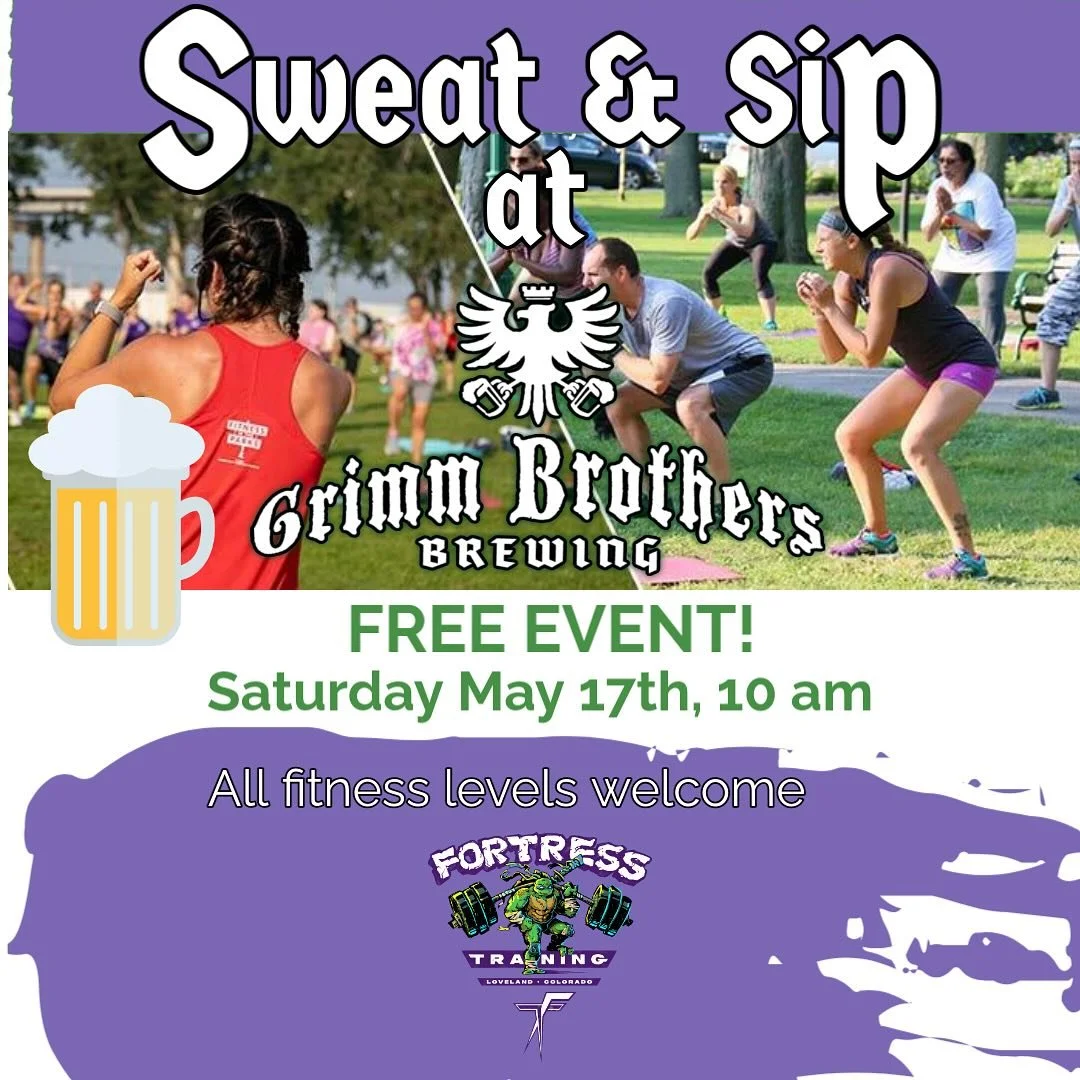 ## **💪 Sweat Now, Sip Later – Join Us at Grimm Brothers for “Sweat and Sip”!**
If you like your workouts with a side of fun (and maybe a pint of local craft beer), then _this_ is the event for you. Fortress Training is teaming up