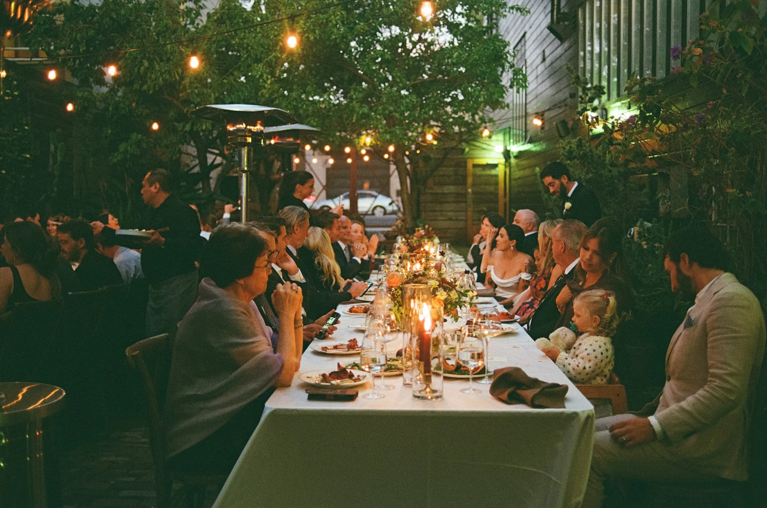 wedding dinner table at stable cafe in san francisco ca