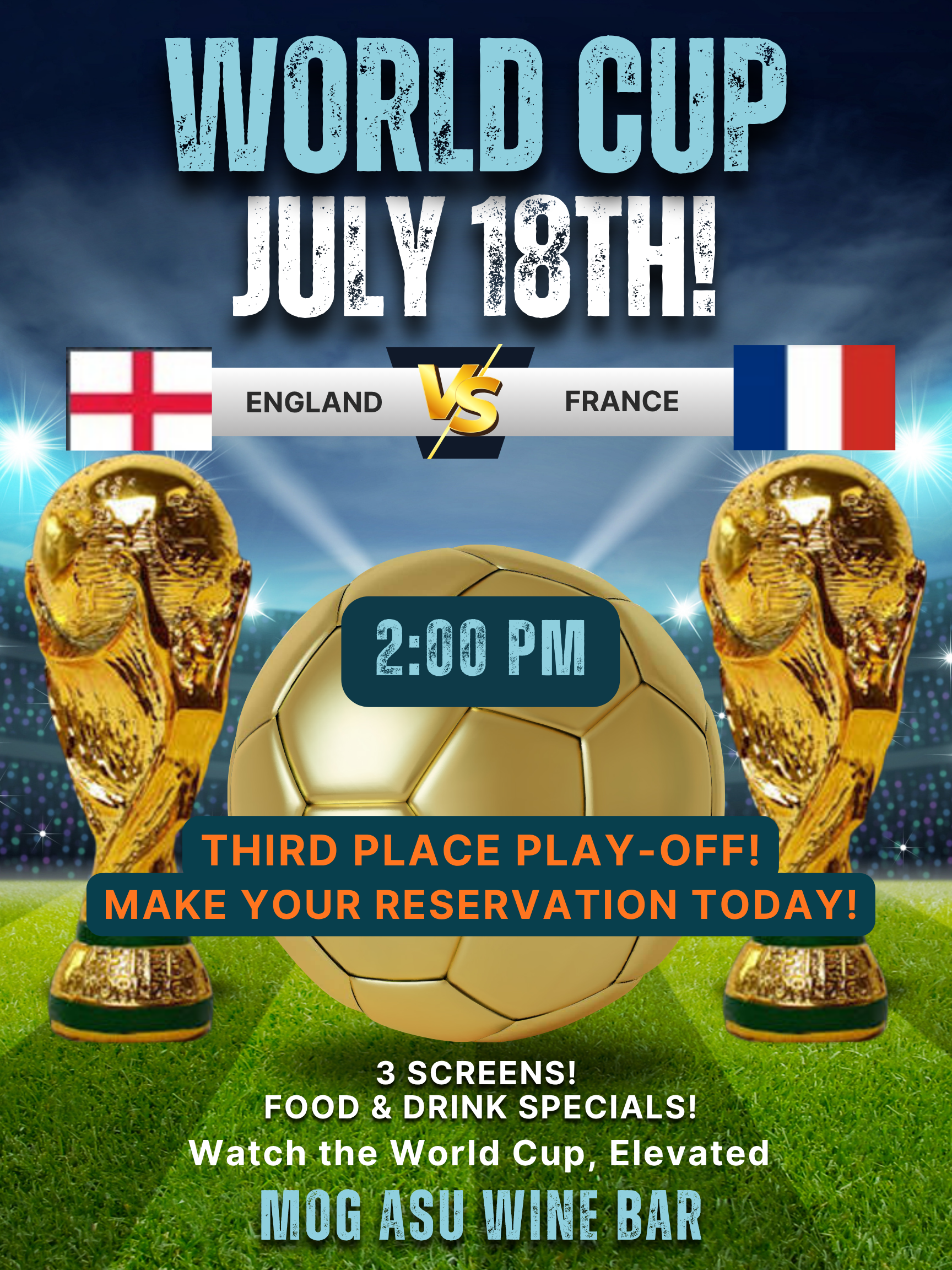 World Cup Third Place Finals!!! England vs France!!