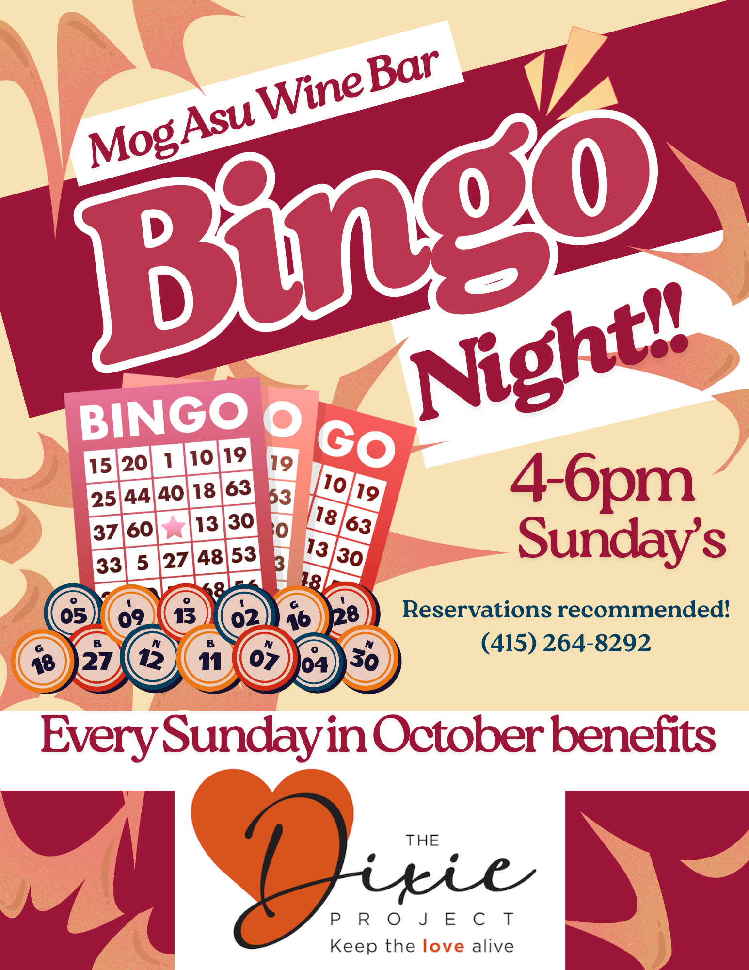 Bingo @ Mog Asu benefiting the Dixie Project!