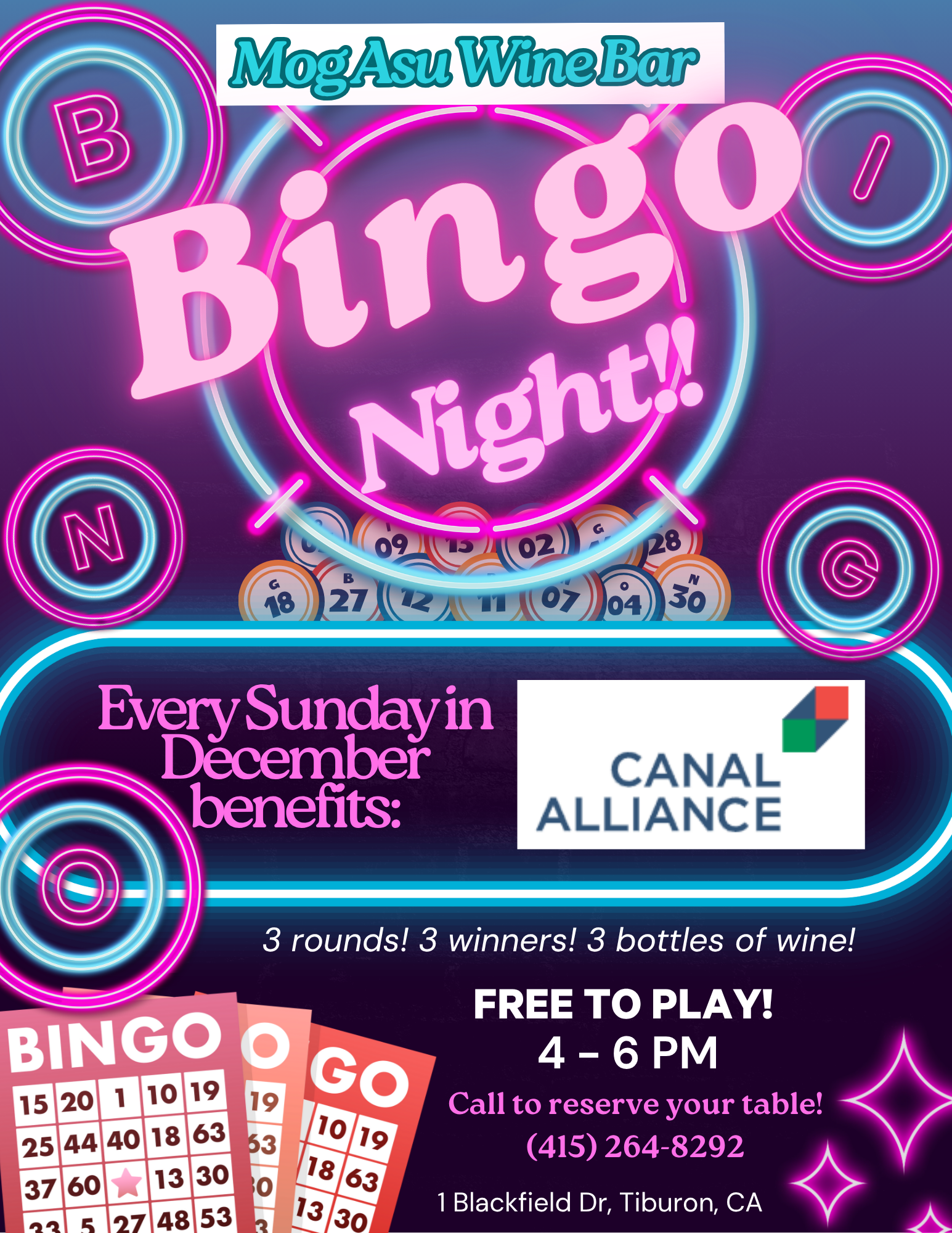 Bingo @ Mog Asu benefiting the Canal Alliance 