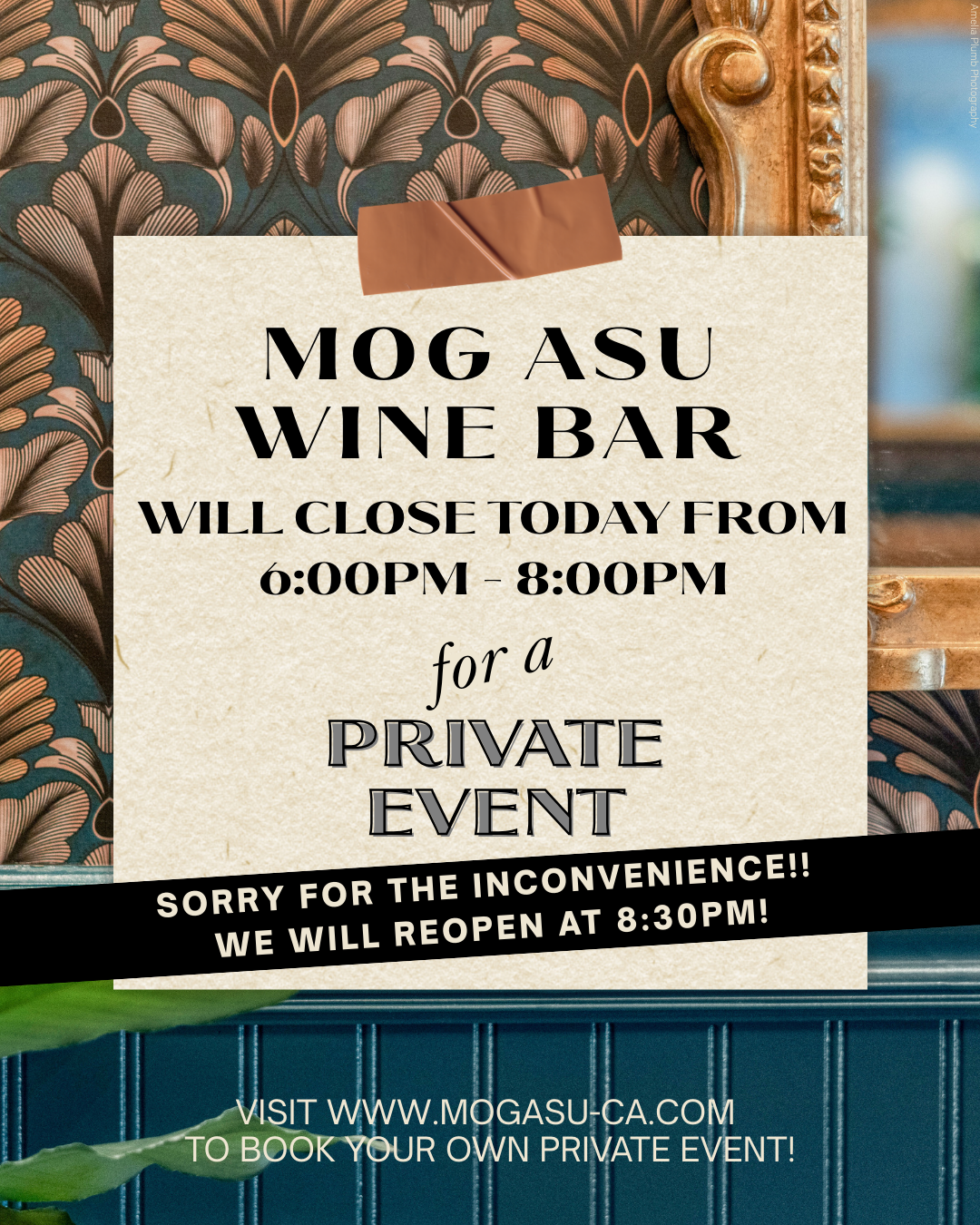 Closed from 6pm - 8pm for a Private Party