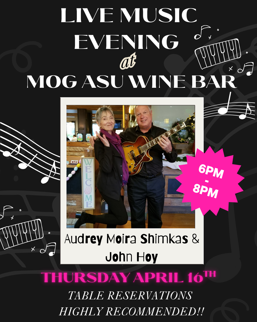 Evening of Live Music with Audrey Moira Shimkas &amp; John Hoy!