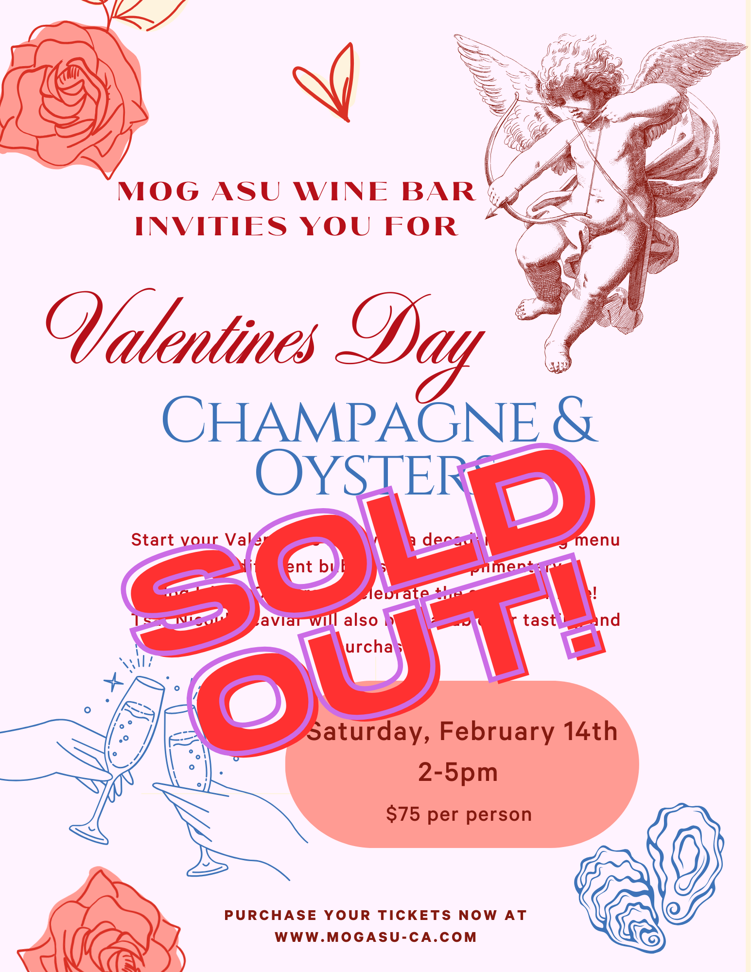 Valentine’s Day Champagne &amp; Oysters Tasting Event!
