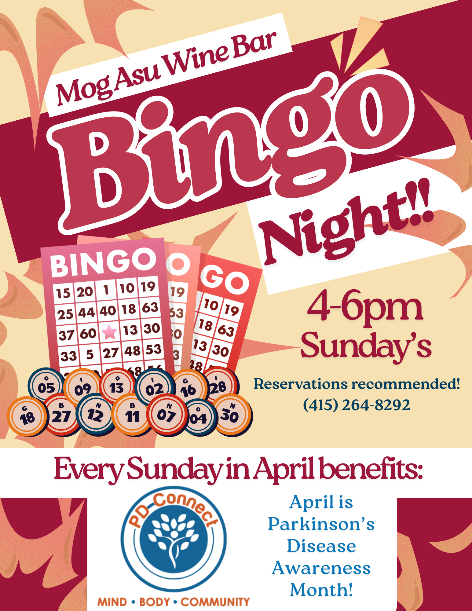Bingo @ Mog Asu benefiting   PD-Connect!