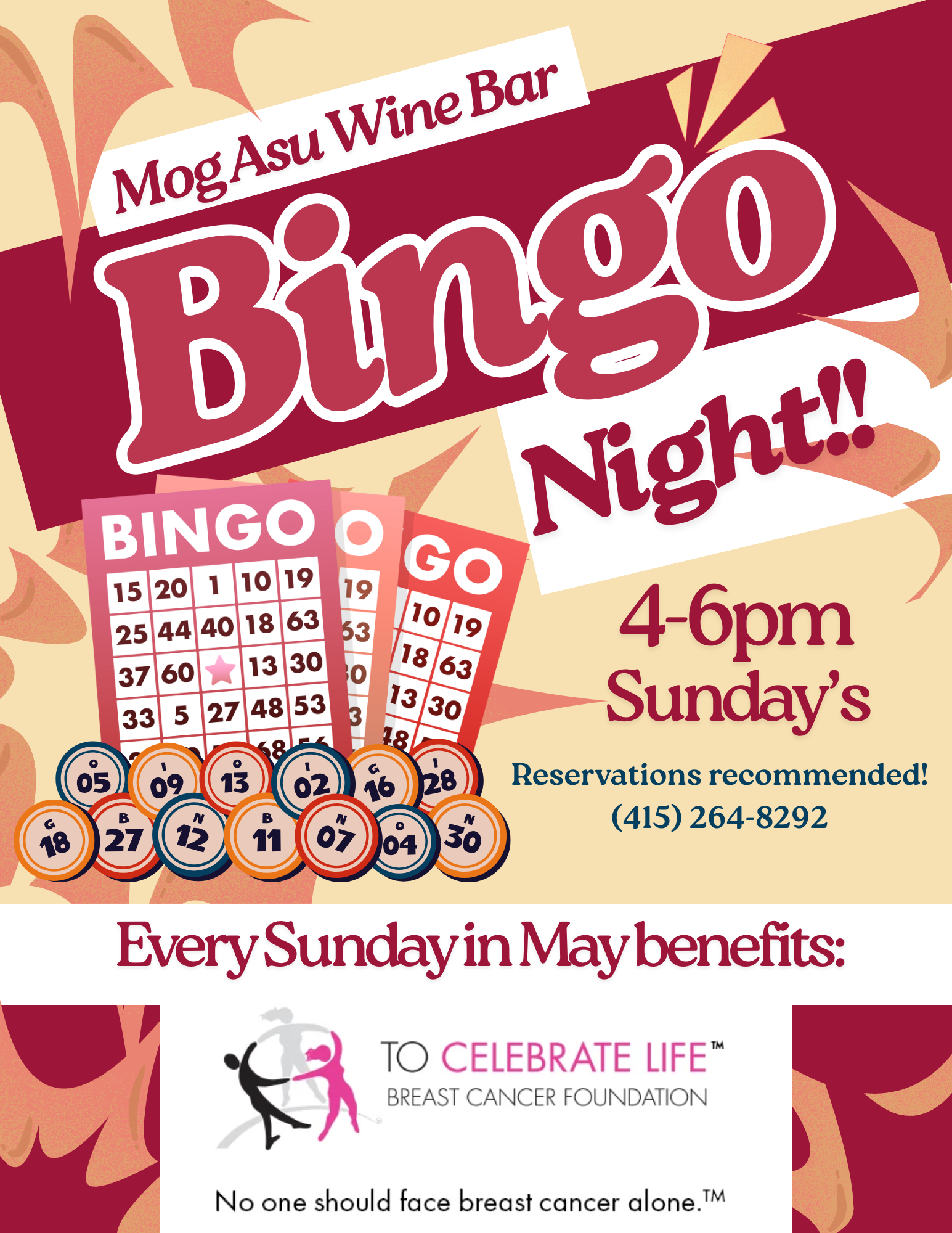 Bingo @ Mog Asu benefiting To Celebrate Life!
