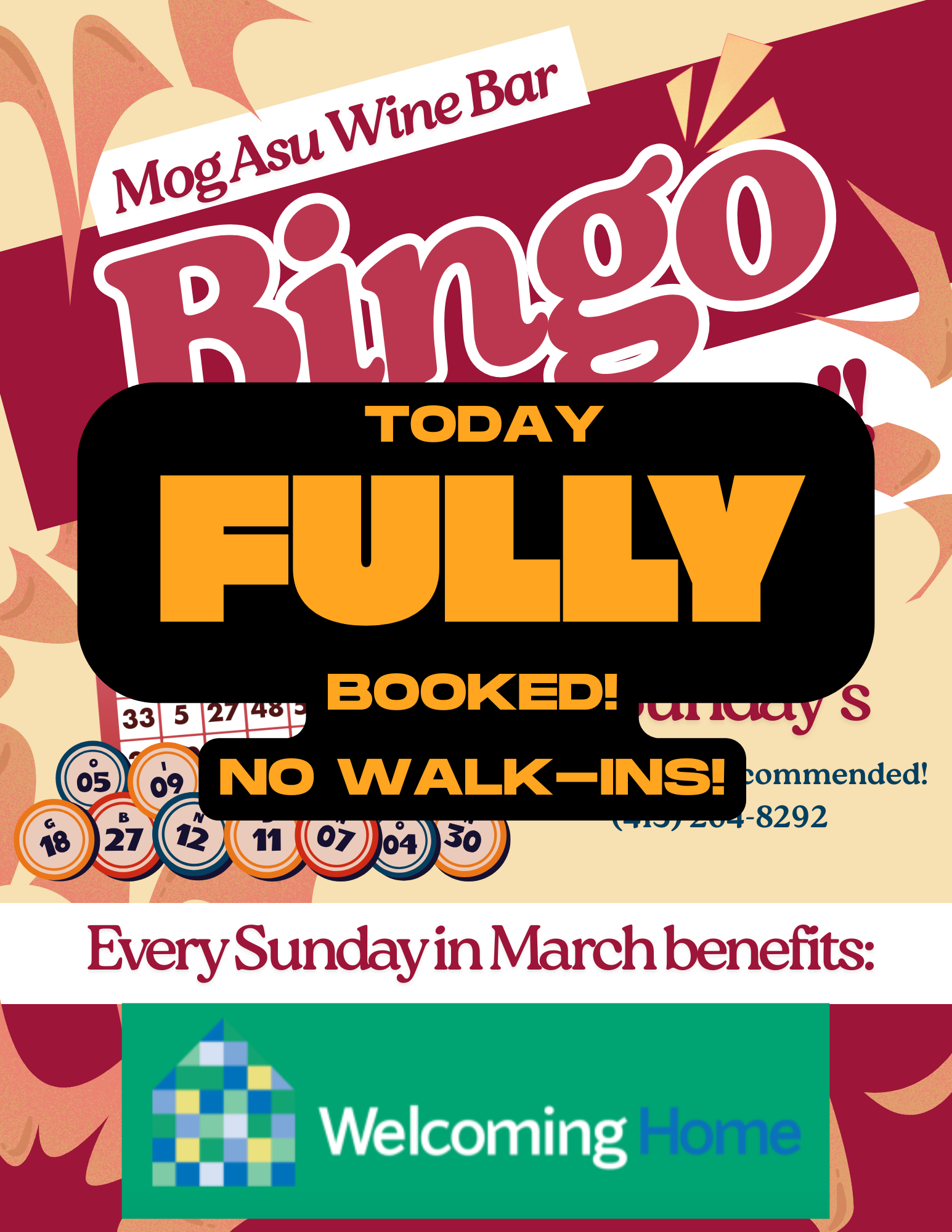 Bingo @ Mog Asu benefiting Welcoming Home!