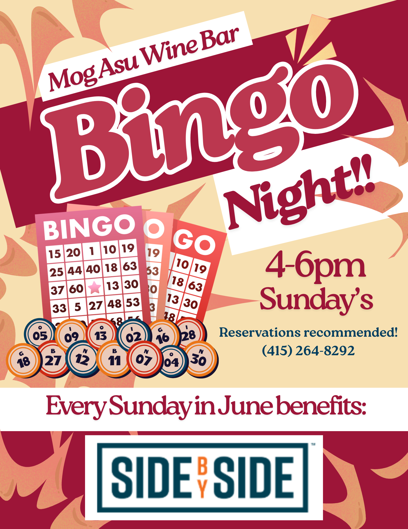 Bingo @ Mog Asu benefiting Side By Side