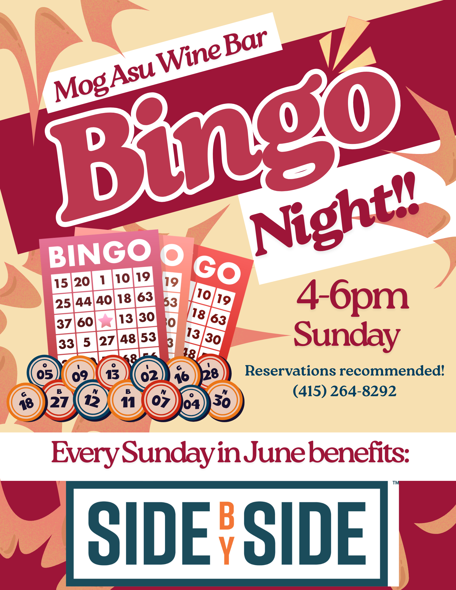 Bingo @ Mog Asu benefiting Side By Side