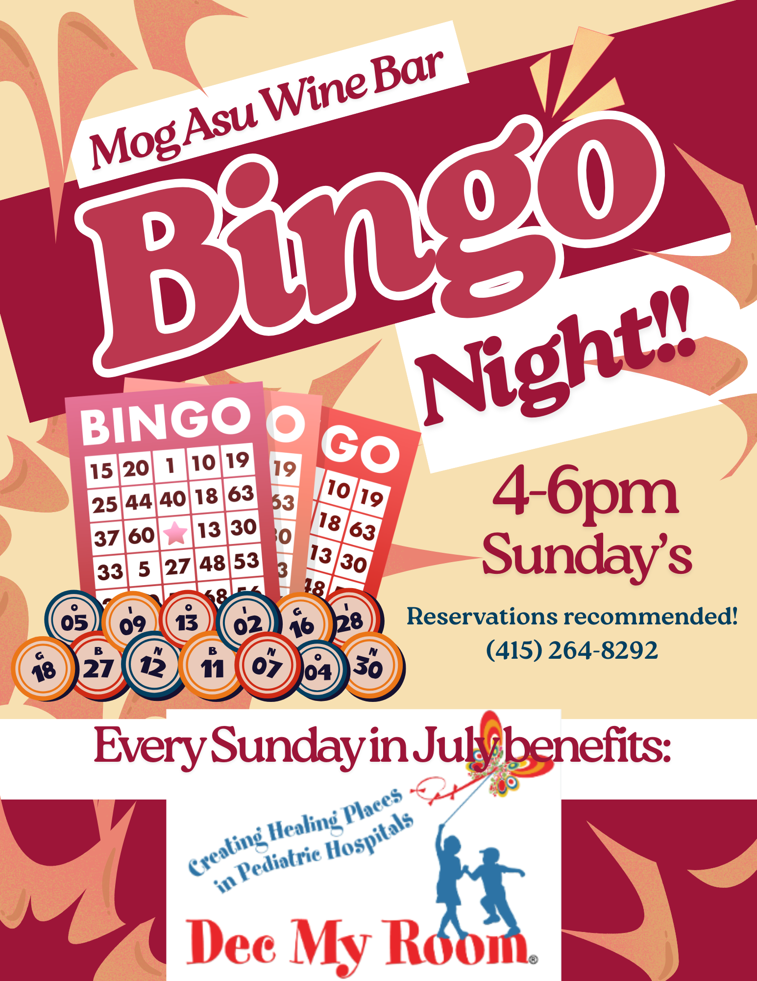 Bingo @ Mog Asu benefiting Dec My Room!
