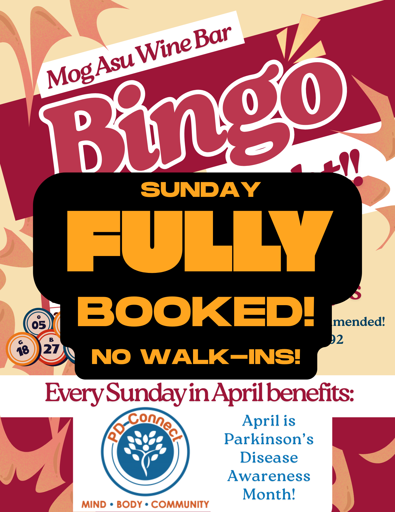 Bingo @ Mog Asu benefiting PD-Connect! 