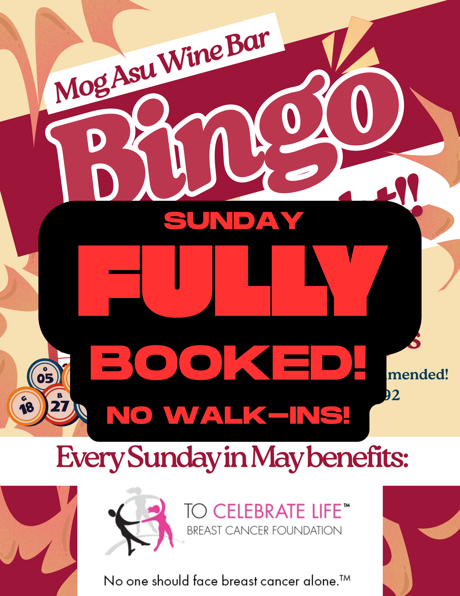 Bingo @ Mog Asu benefiting To Celebrate Life!