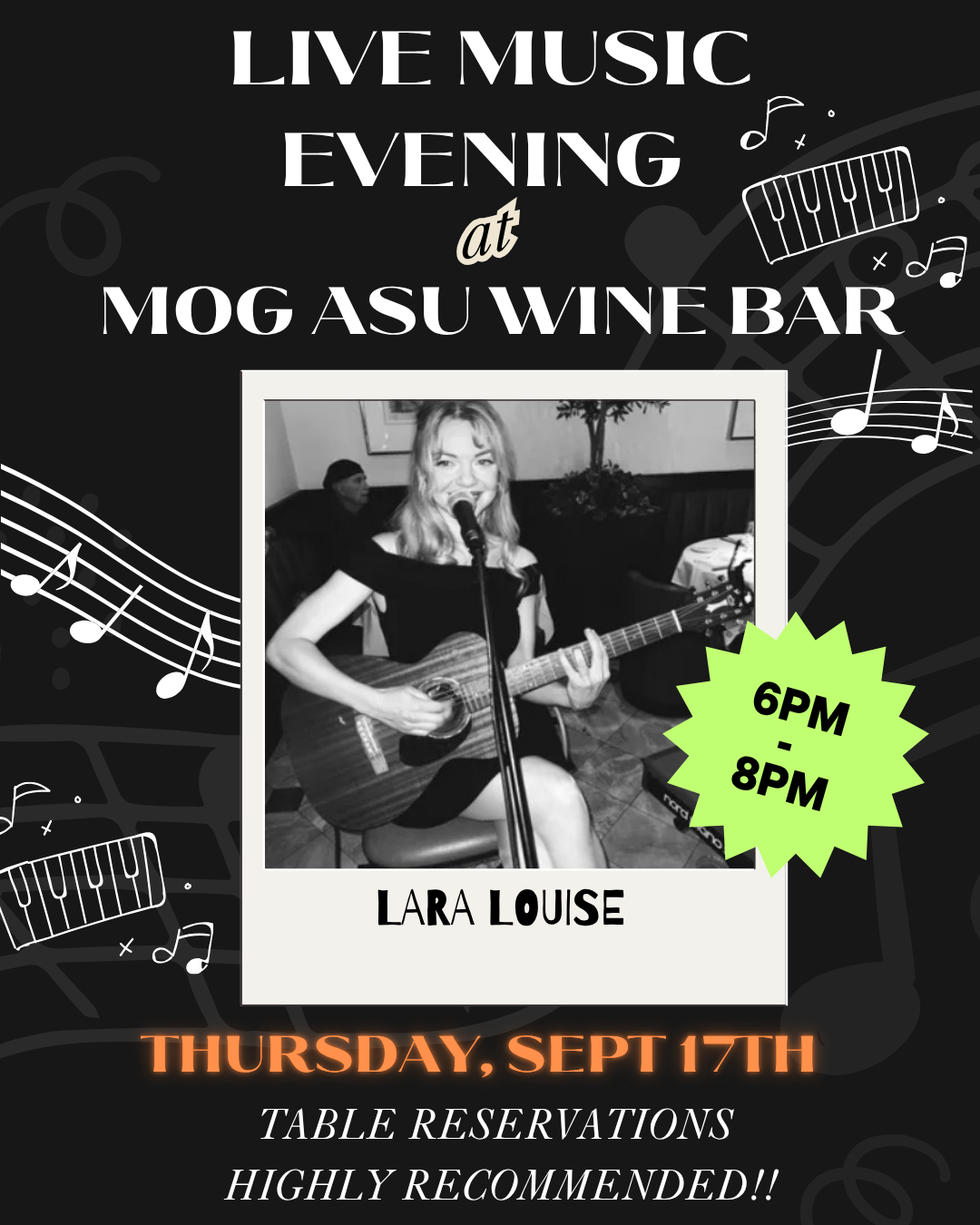 Evening of Live Music with Lara Louise!
