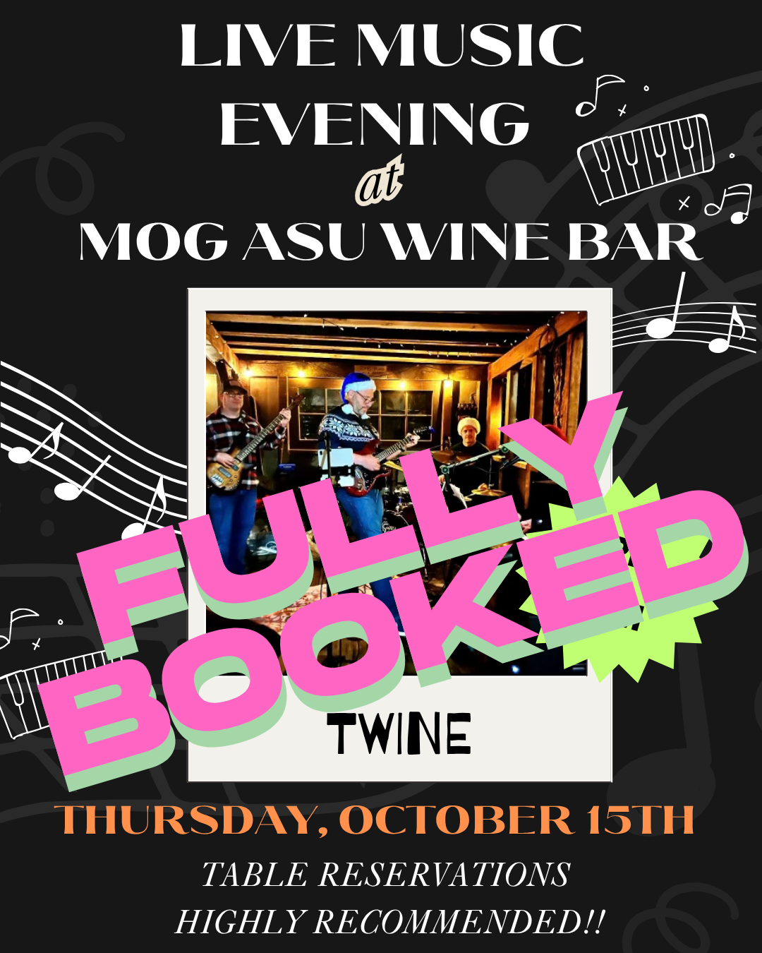 FULLY BOOKED - Evening of Live Music with Twine!