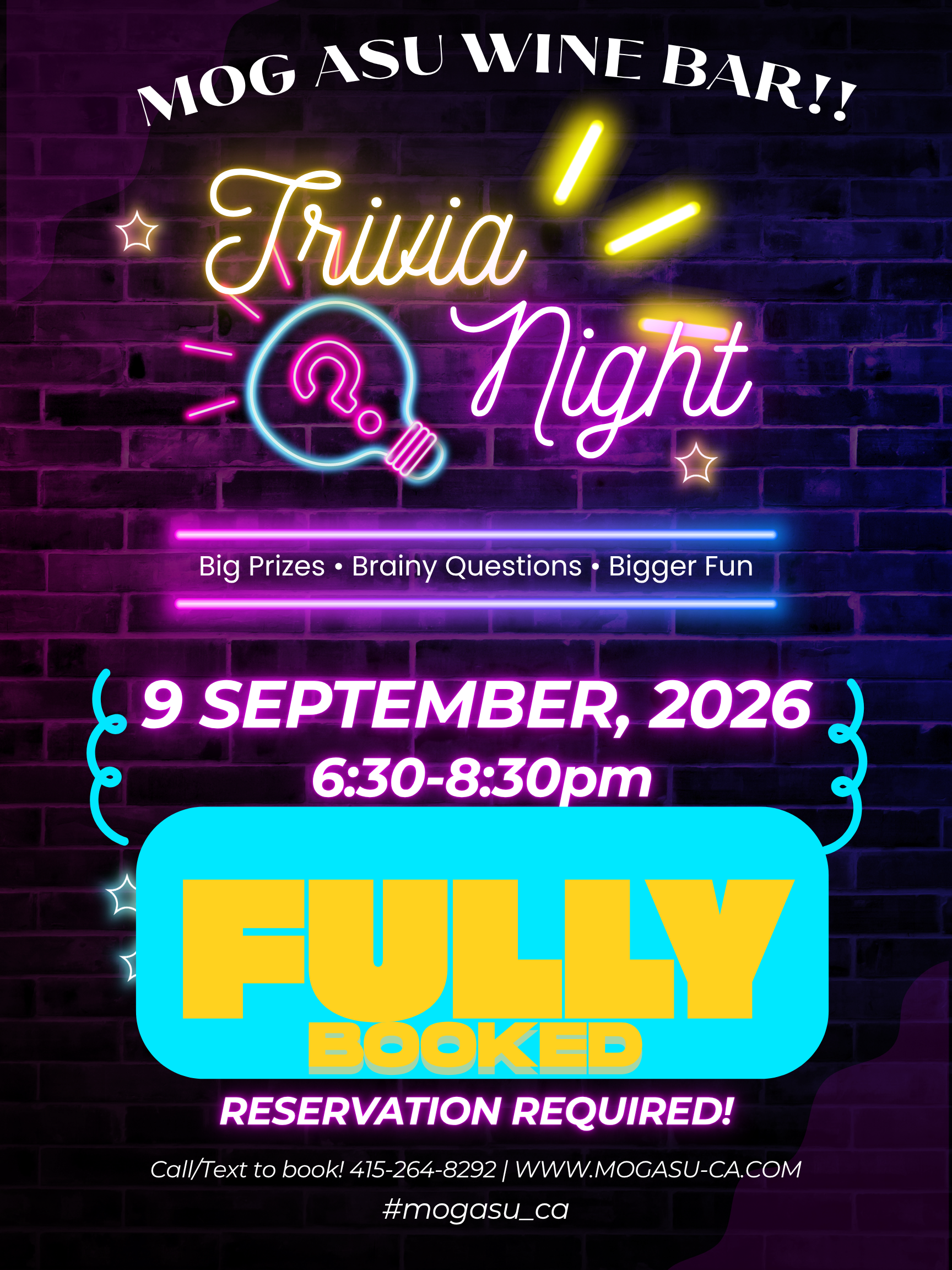 FULLY BOOKED! Trivia Night!!