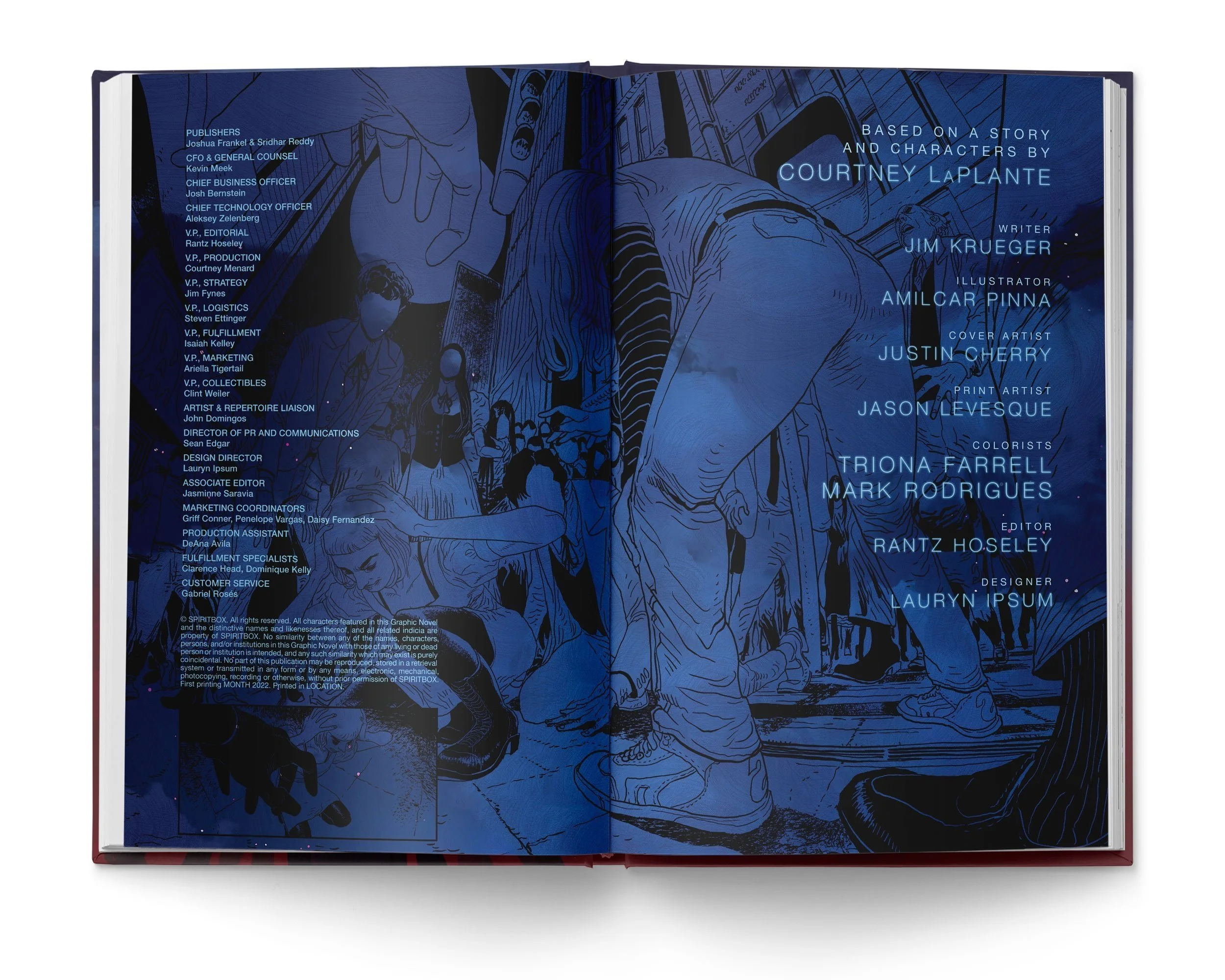 Indicia Page (original linework by Amilcar Pinna; adapted by Lauryn Ipsum)