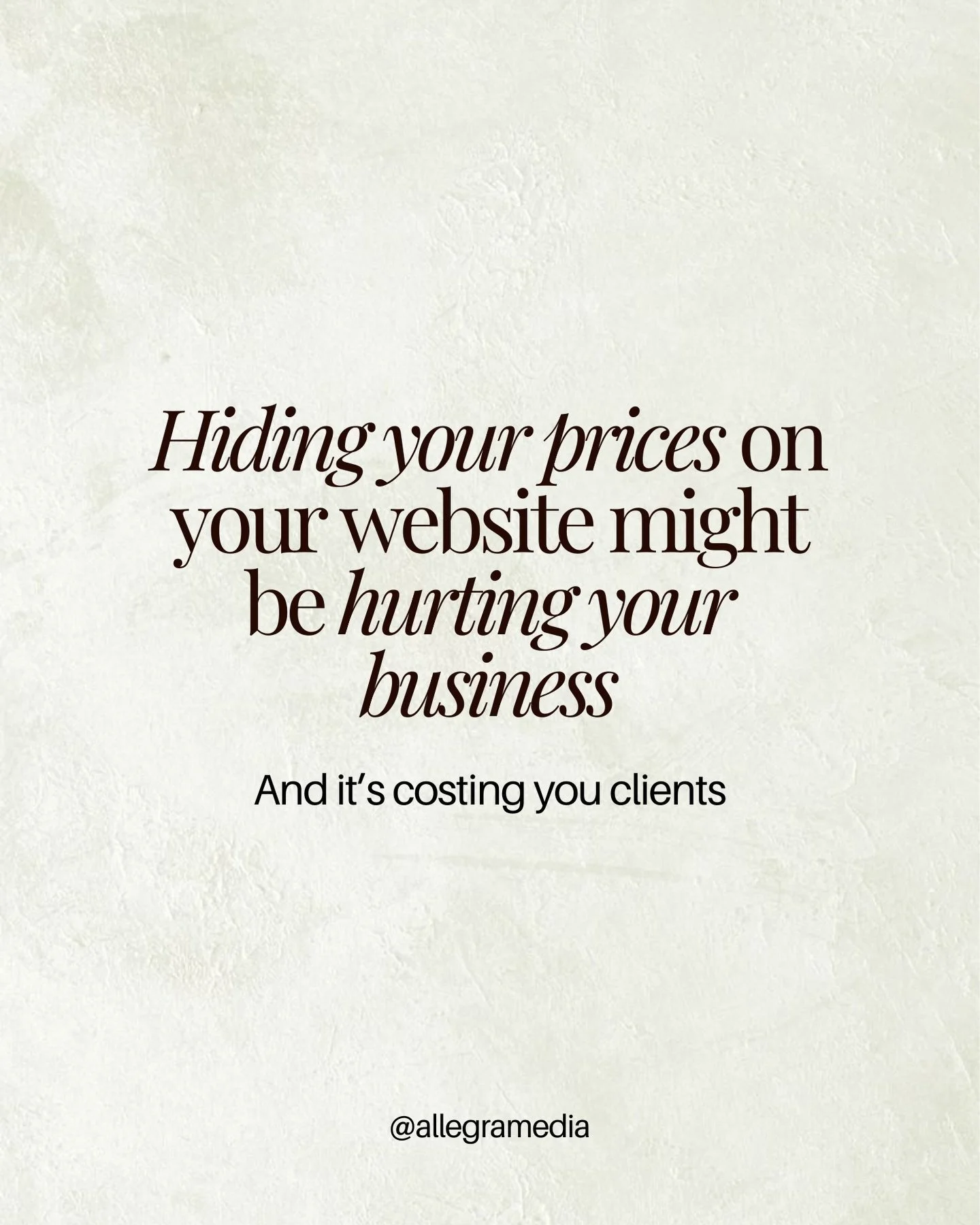 A lot of business owners hesitate to show pricing on their website because they&rsquo;re worried it might push people away.💸

What they don&rsquo;t always realize is that it usually pushes away the wrong people, not the right ones.

Pricing is part 