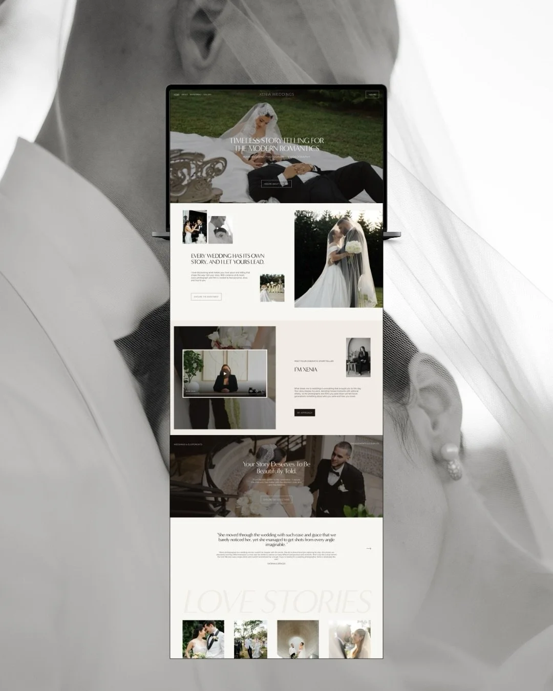 New website launch for Miami wedding photographer &amp; videographer @xeniaweddings 🤍 ✨

Xenia wanted a website that felt romantic, editorial, and cinematic, and accurately reflected her style and the work she creates.

The goal was to let her artis